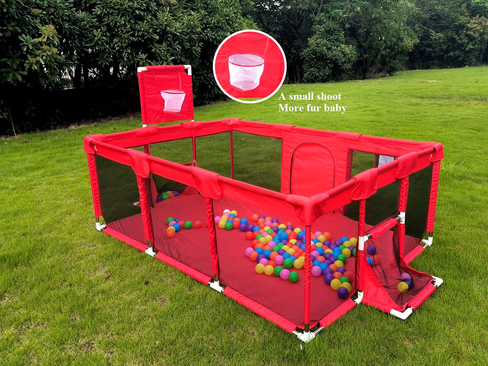 **Gaorui Large Kids Baby Ball Pit - Portable Indoor & Outdoor Playpen for Toddlers, Safe Play Yard for Fun Activities, Popular Children's Toy (Balls Not Included, Red) - Perfect for Playrooms, Daycares, and Backyard Fun**