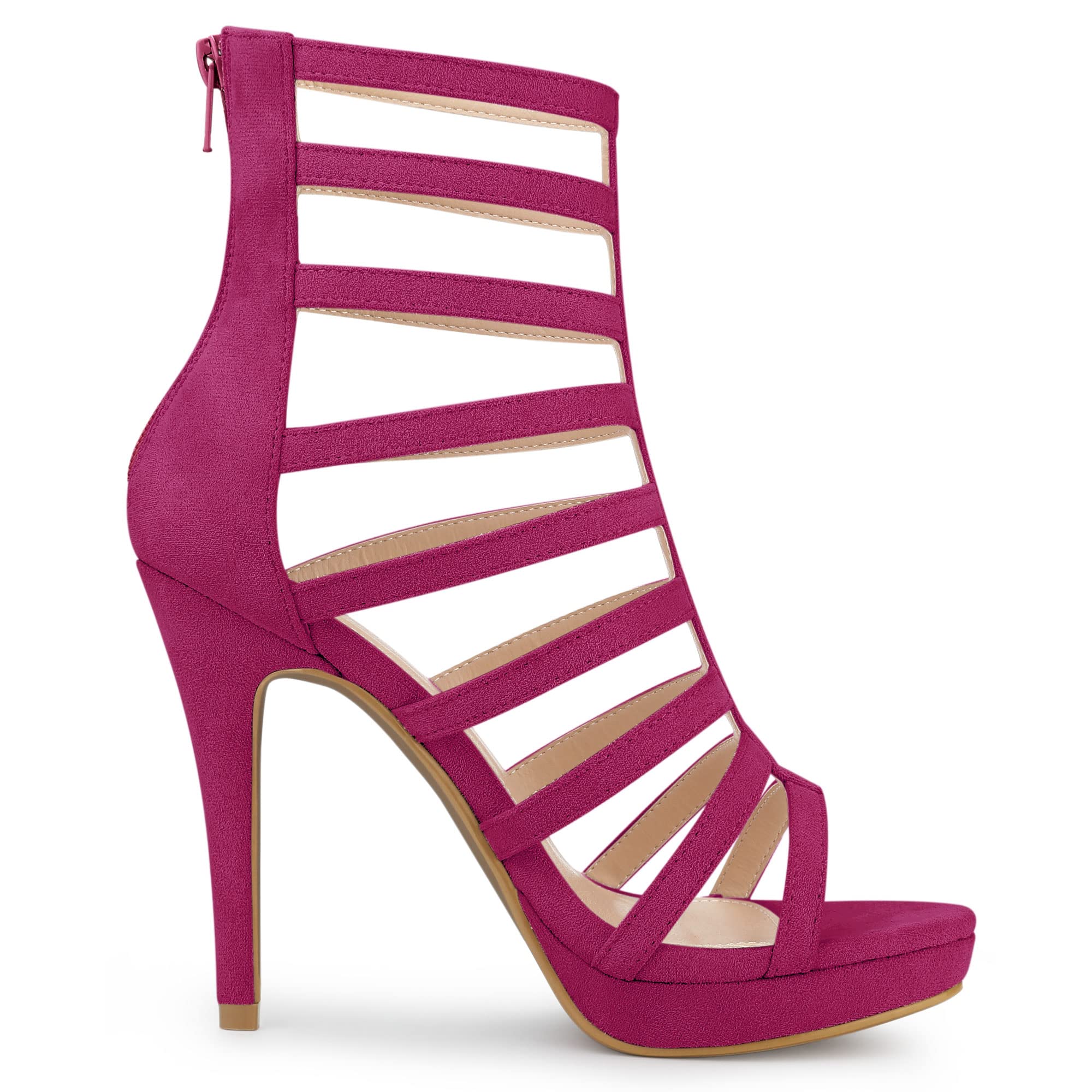 Allegra K Women's Strappy Gladiator Heel Sandals - Stiletto Platform High Heels for Party, Wedding & Evening Out
