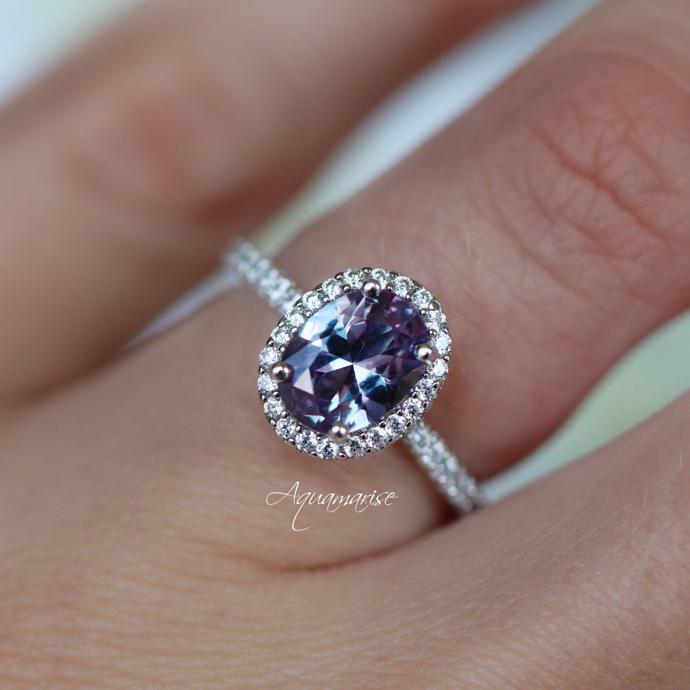 Stunning Iris Simulated Alexandrite Ring in Sterling Silver - Perfect for Engagement, Anniversary & Special Occasion Gifts