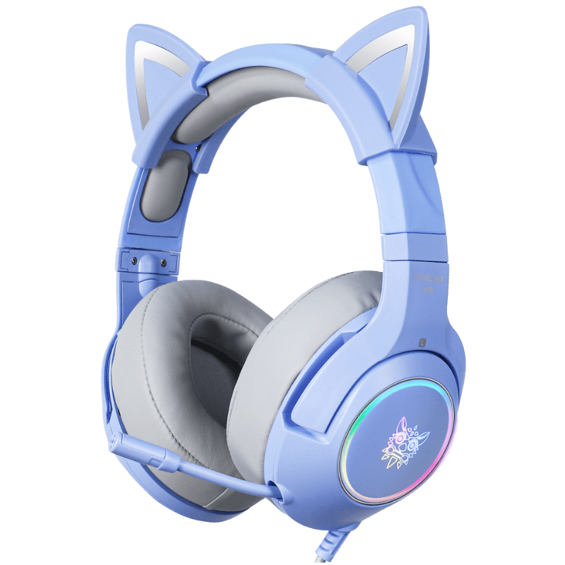 ONIKUMA K9 RGB Stereo Gaming Headset with Cat Ears - Noise Cancelling Mic, Comfortable Over-Ear Design for PS4, Xbox One, PC, Nintendo Switch - Perfect for Gaming, Streaming & Online Classes