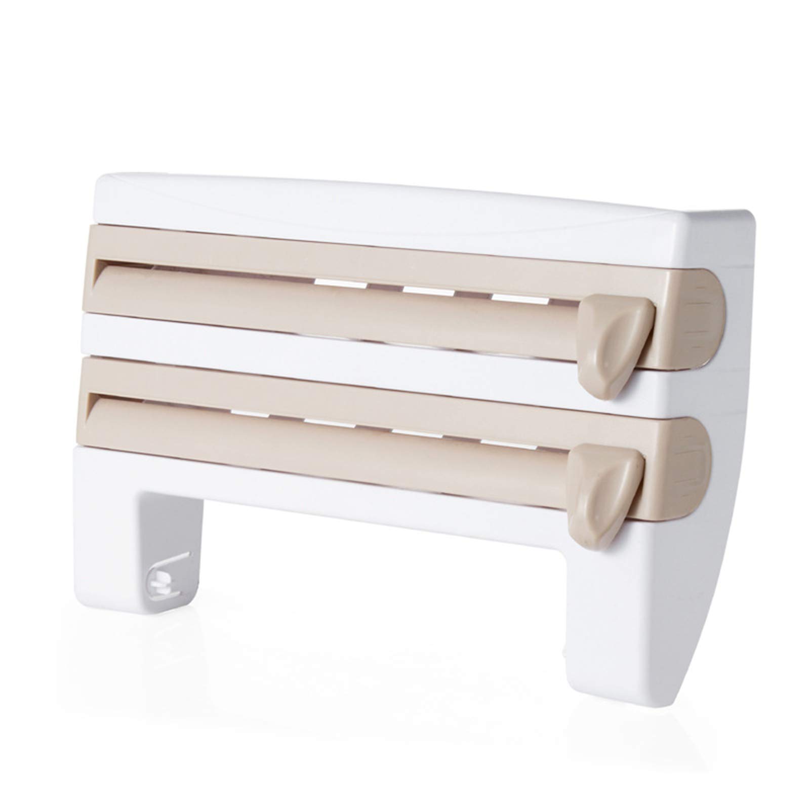 3-in-1 Wall Mounted Kitchen Roll Holder - Multi-Functional Dispenser for Cling Film, Foil & Paper Rolls | Space-Saving Organizer for Kitchen Counter or Cabinet
