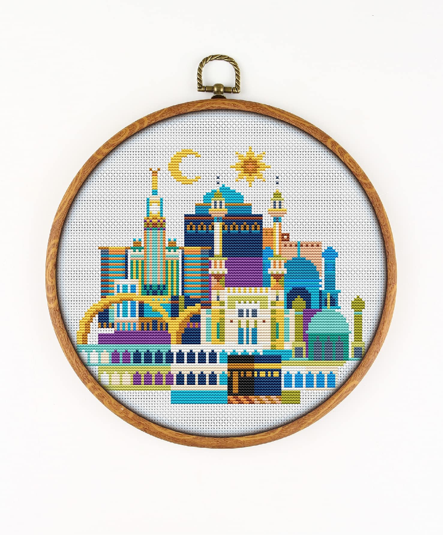 Mecca K156 Counted Cross Stitch Kit with Threads, Needles, Fabric, Clippers & Needle Threader - Complete Embroidery Starter Kit for Beginners & Advanced Crafters - Perfect for DIY Home Decor, Gifts & Relaxation
