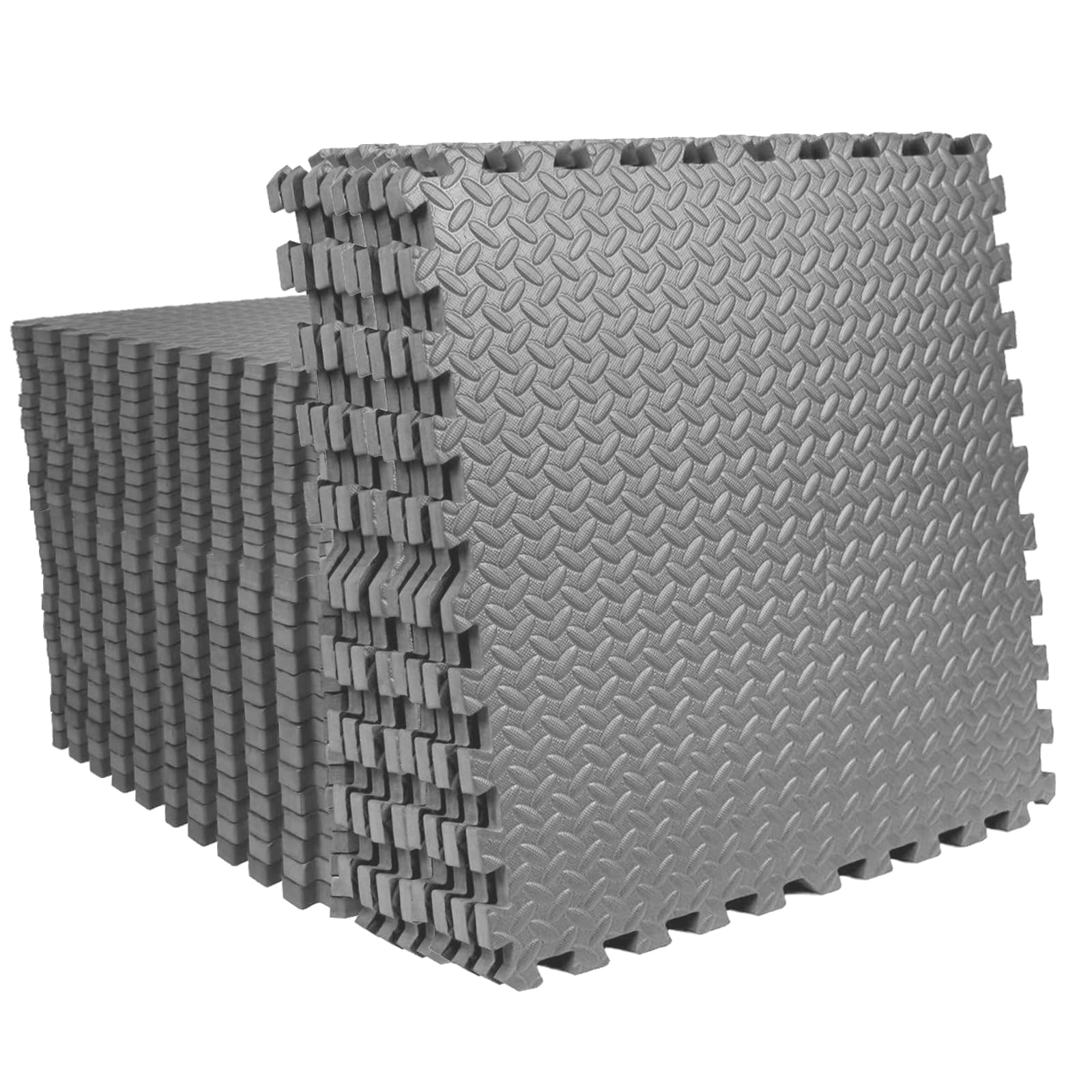 Torin Interlocking Foam Exercise Floor Mats - 144 SQ FT, 1/2 Inch Thick, 36 EVA Tiles, Grey Gym Mat Flooring for Home Workouts | Perfect for Home Gym Equipment, Yoga, Pilates & Kids Play Area