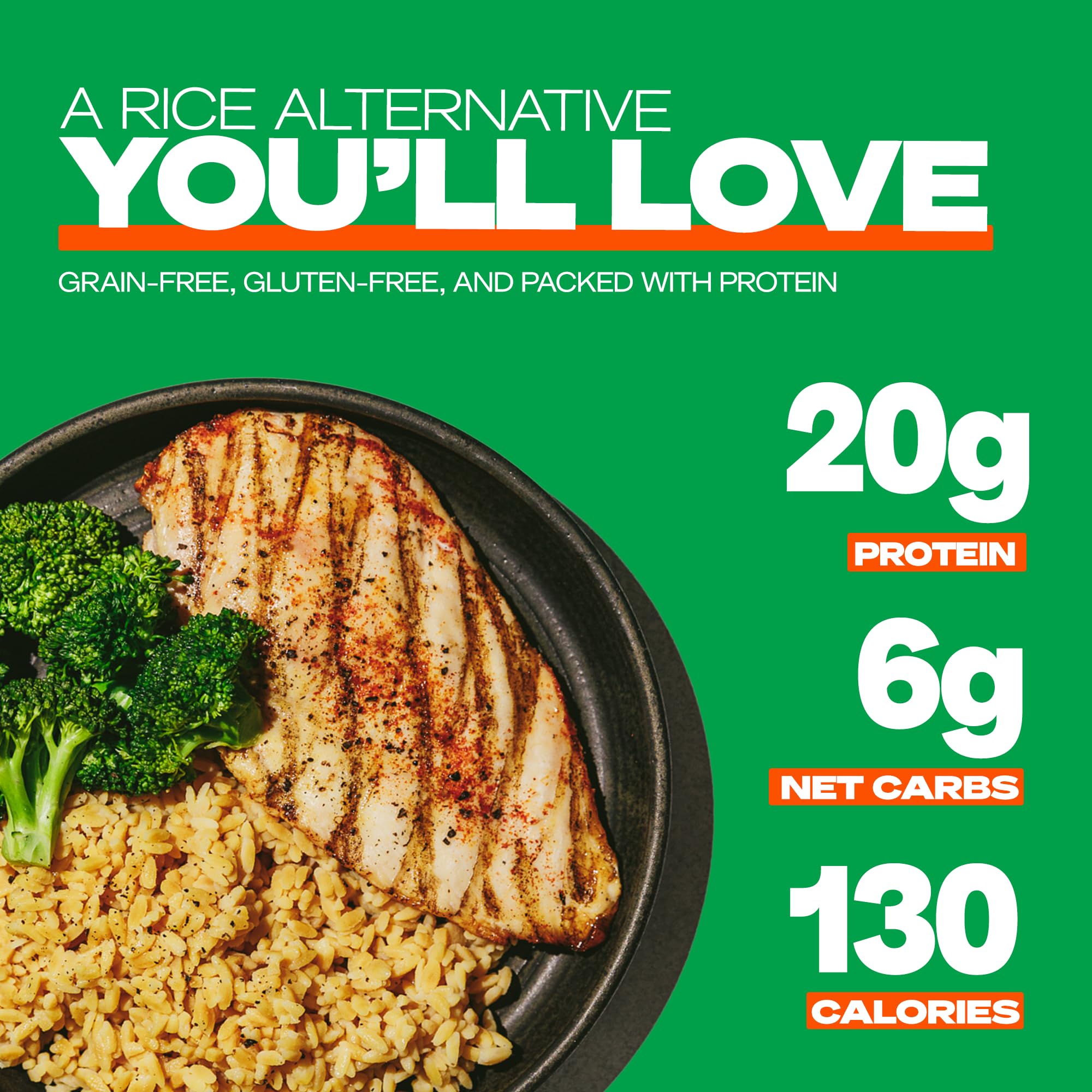 Keto Rice Low Carb - Gluten Free, High Protein (20g), Plant Based, Lupin Flour, Keto Friendly - 8oz (3 Pack) - Perfect for Keto Diet, Weight Loss & Healthy Meal Prep