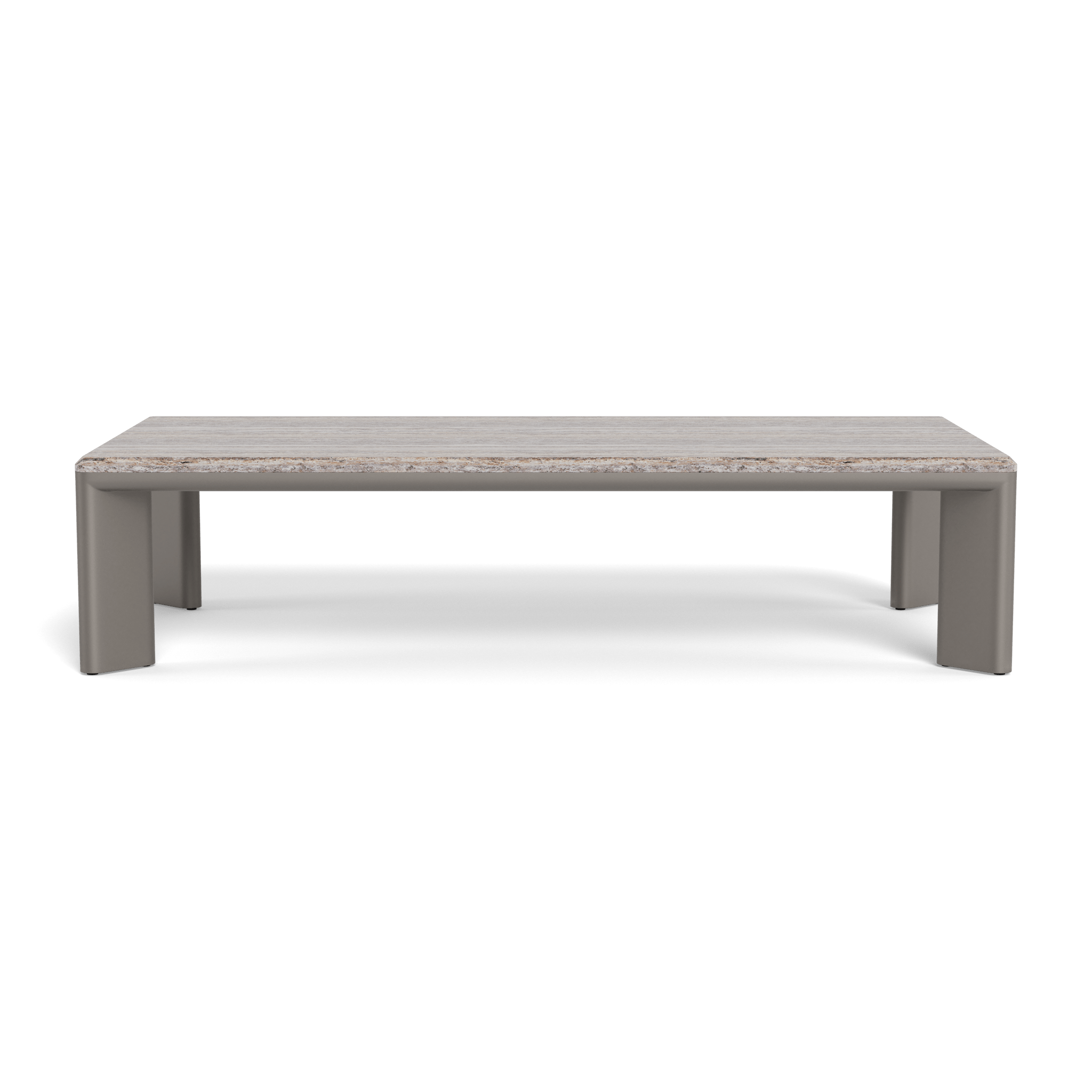 Modern Palm Beach Aluminum Rectangle Coffee Table - Stylish & Durable Indoor Outdoor Living Room Patio Furniture