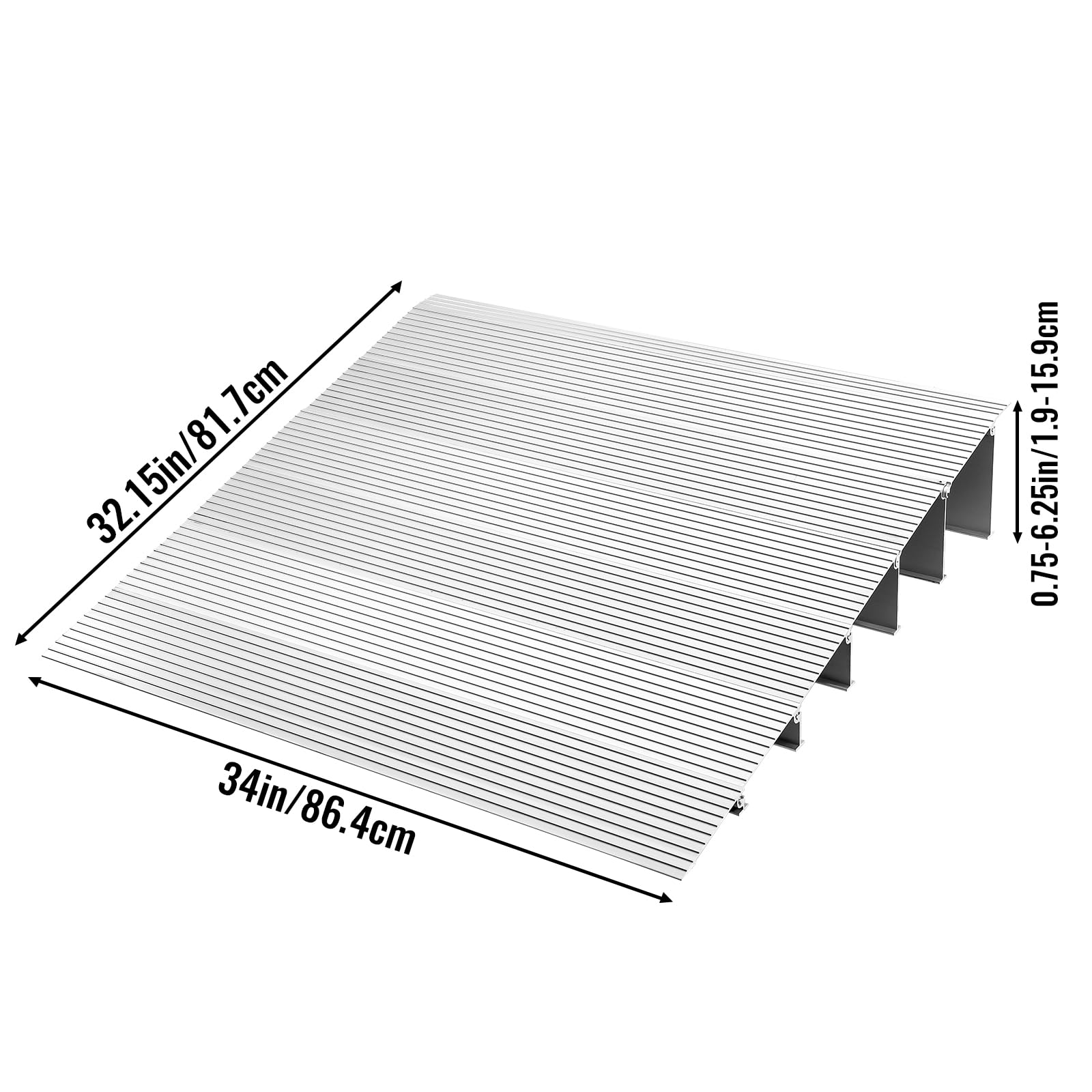 Threshold Ramp Aluminum Door Entry Ramp 800Lbs Load Capacity - Adjustable Wheelchair Ramp for Strollers, Scooters & Power Chairs - 6 Inch Heavy Duty Access Ramp for Home, Business & Outdoor Use