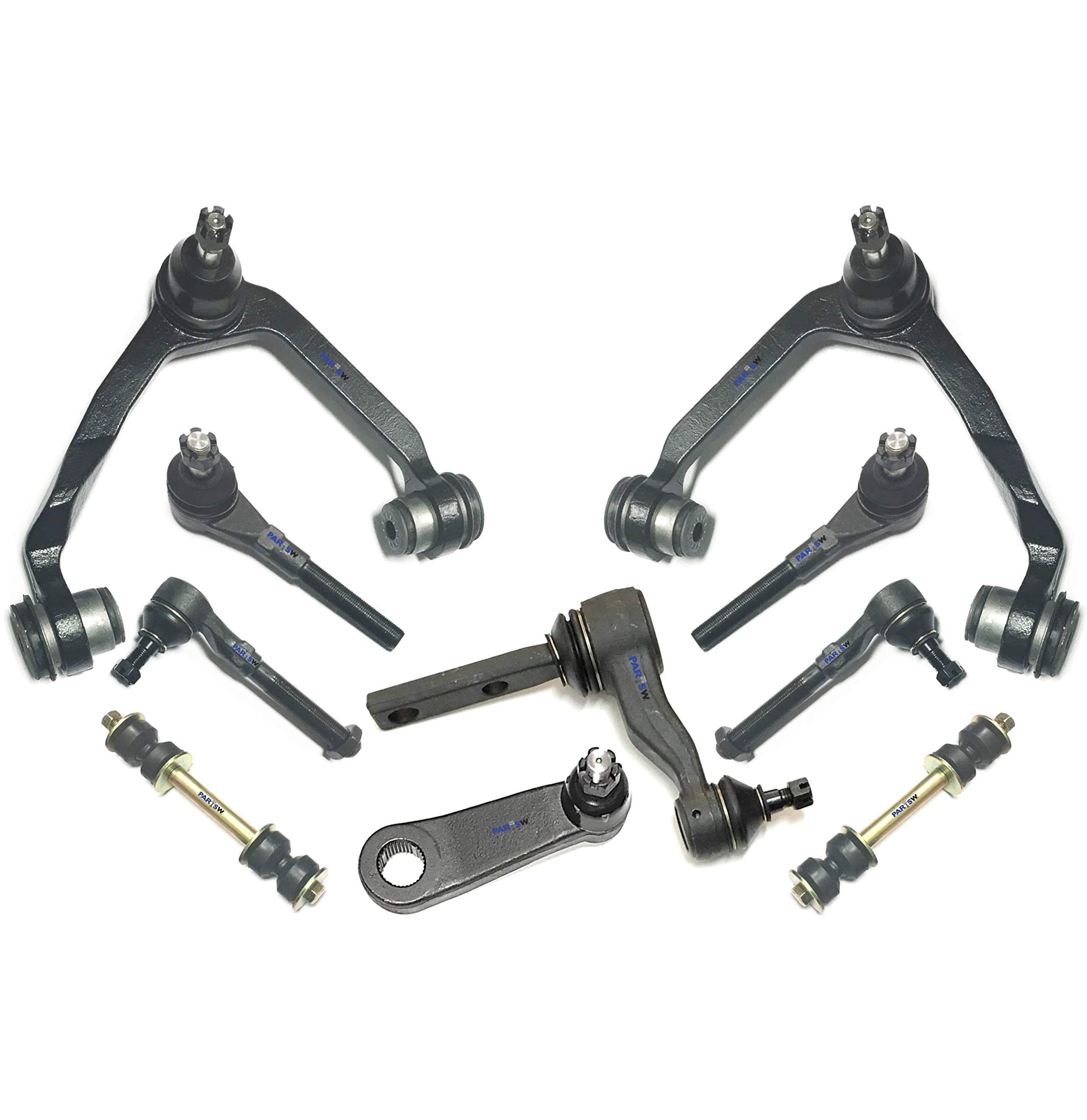 10-Piece Complete Suspension Kit with Control Arms, Ball Joints & Tie Rod Ends - Fits Ford Expedition/F-150 (2.48