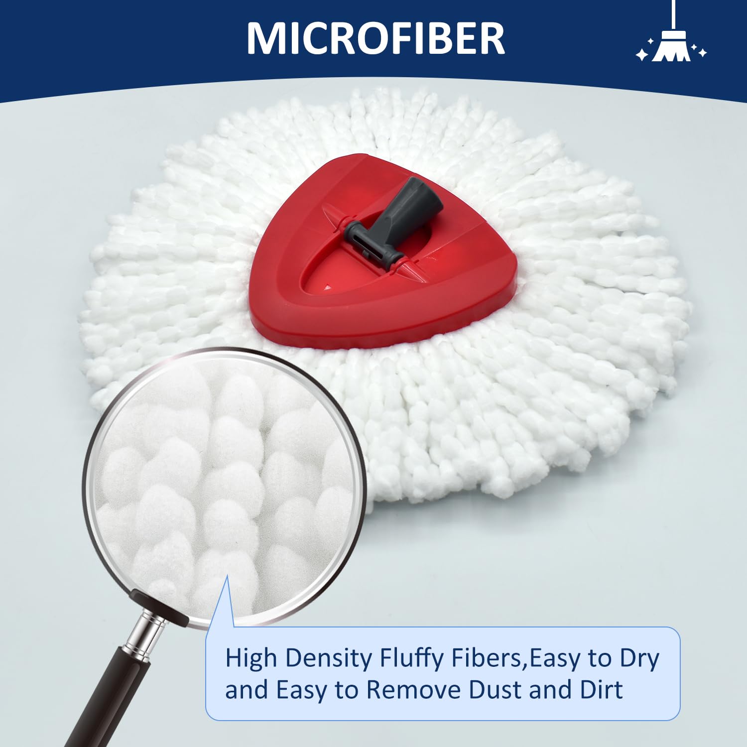 2 Pack Spin Mop Replacement Heads Compatible with Oceda EasyWring 1 Tank System - Thick Microfiber Pads for Deep Cleaning, Machine Washable & Easy to Install - Perfect for Hardwood, Tile, and Laminate Floors