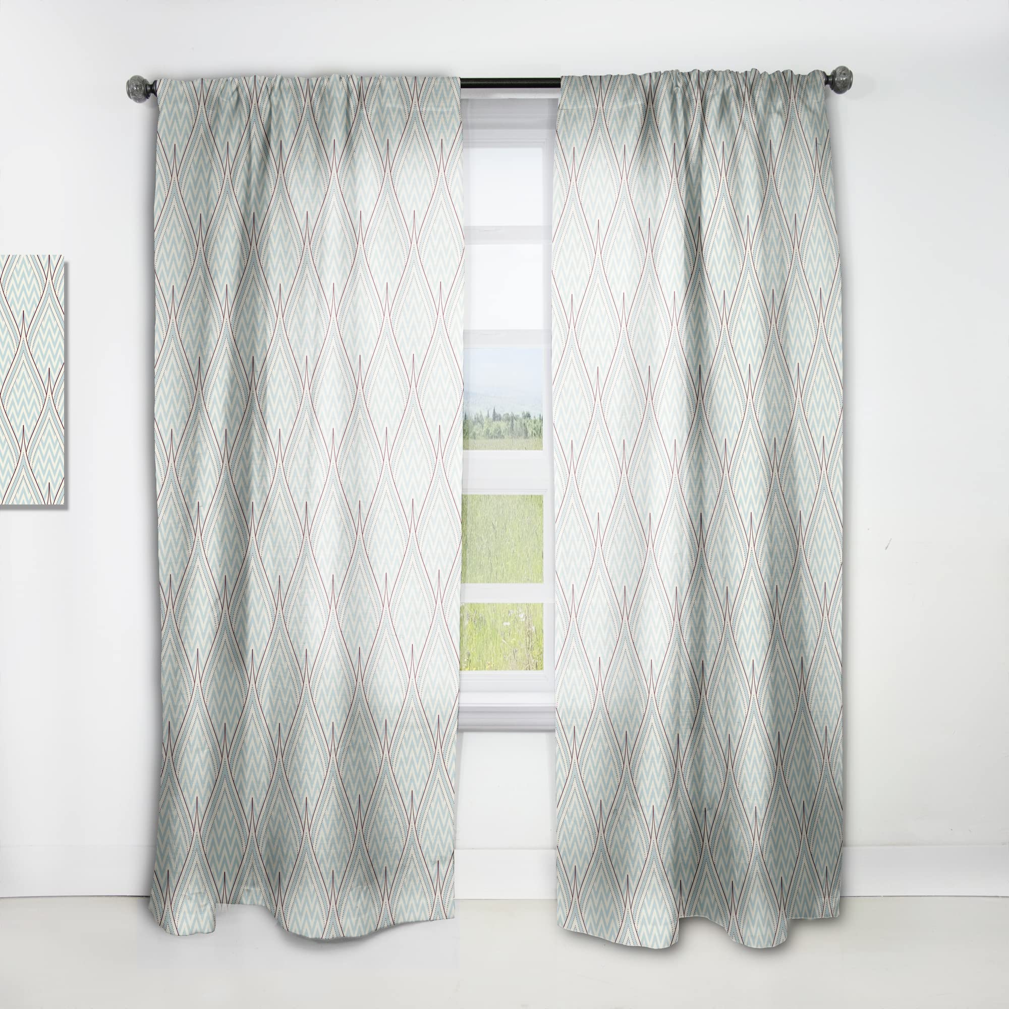 DesignQ Thermal Insulated Blackout Curtains - 52x90 Inch Single Panel Window Drapes for Bedroom & Living Room - Decorative Home Decor with Ornamental Elements | Perfect for Privacy, Light Control & Energy Saving