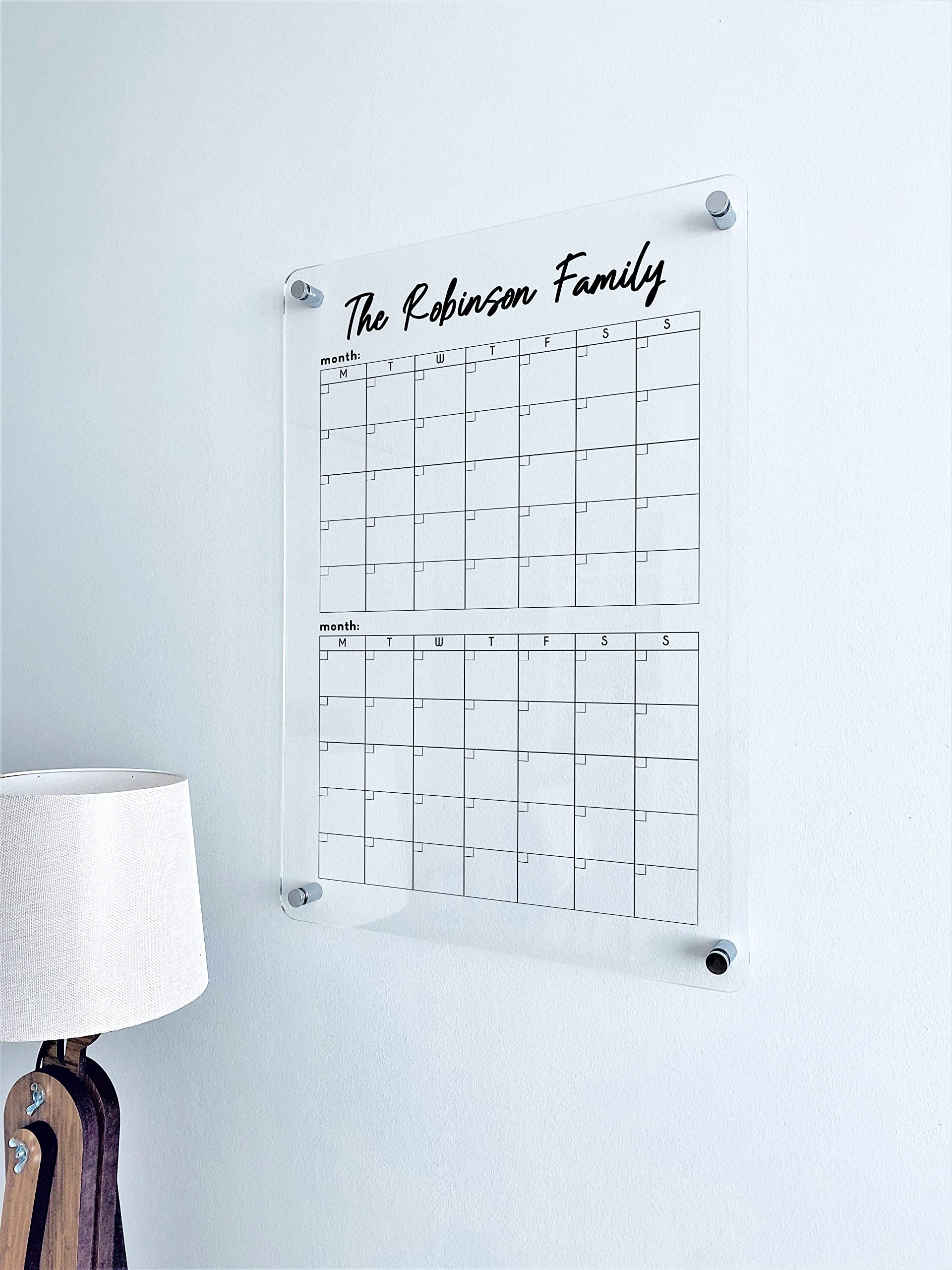 2025 Personalized Two Month Wall Calendar - Vertical Dry Erase Planner (14
