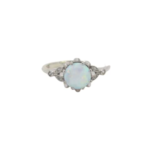 Genuine Ethiopian Welo Opal Ring in 925 Sterling Silver - October Birthstone Jewelry - Women's Engagement & Promise Ring - Perfect for Weddings, Anniversaries and Special Occasions