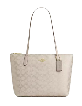 Coach Fiona Zip Tote Bag in Signature Canvas - Stylish Women's Handbag for Work, Travel & Everyday Use | Durable Leather Trim & Spacious Design