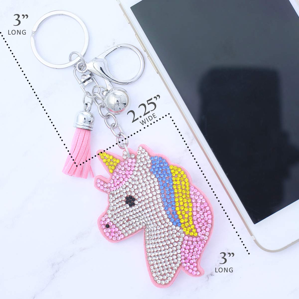 Sparkling NTLX Keychain Bag Charm - Cute Purse Accessory for Women, Luggage, Suitcases, Diaper Bags & Keys - Gift Box Included - Perfect for Travel, Gifts & Everyday Use