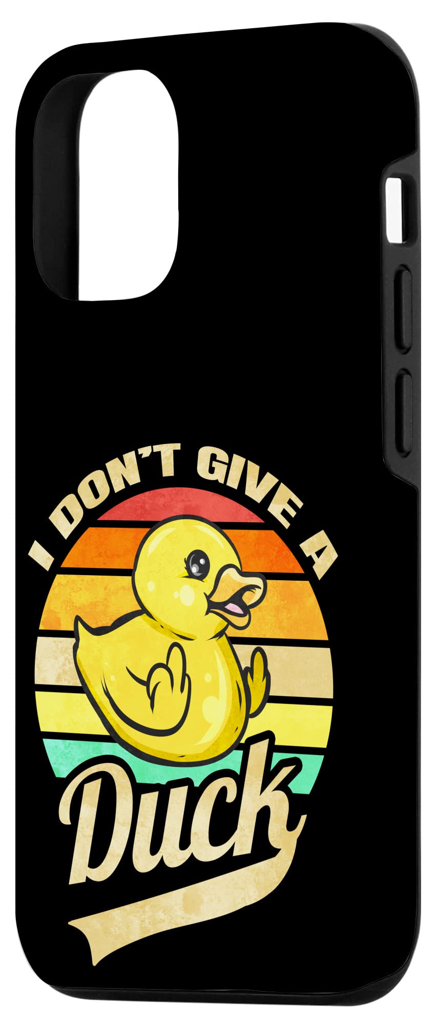 iPhone 12/12 Pro Retro Funny Rubber Duck Case - 'I Don't Give a Duck' Design - Cute & Protective Phone Cover for Daily Use, Gifts & Bathroom Decor