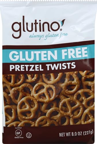 Glutino Gluten Free Pretzel Twists, Salted, 8 oz Bag – Crunchy Snack for Parties, School Lunches & Healthy On-the-Go Eating