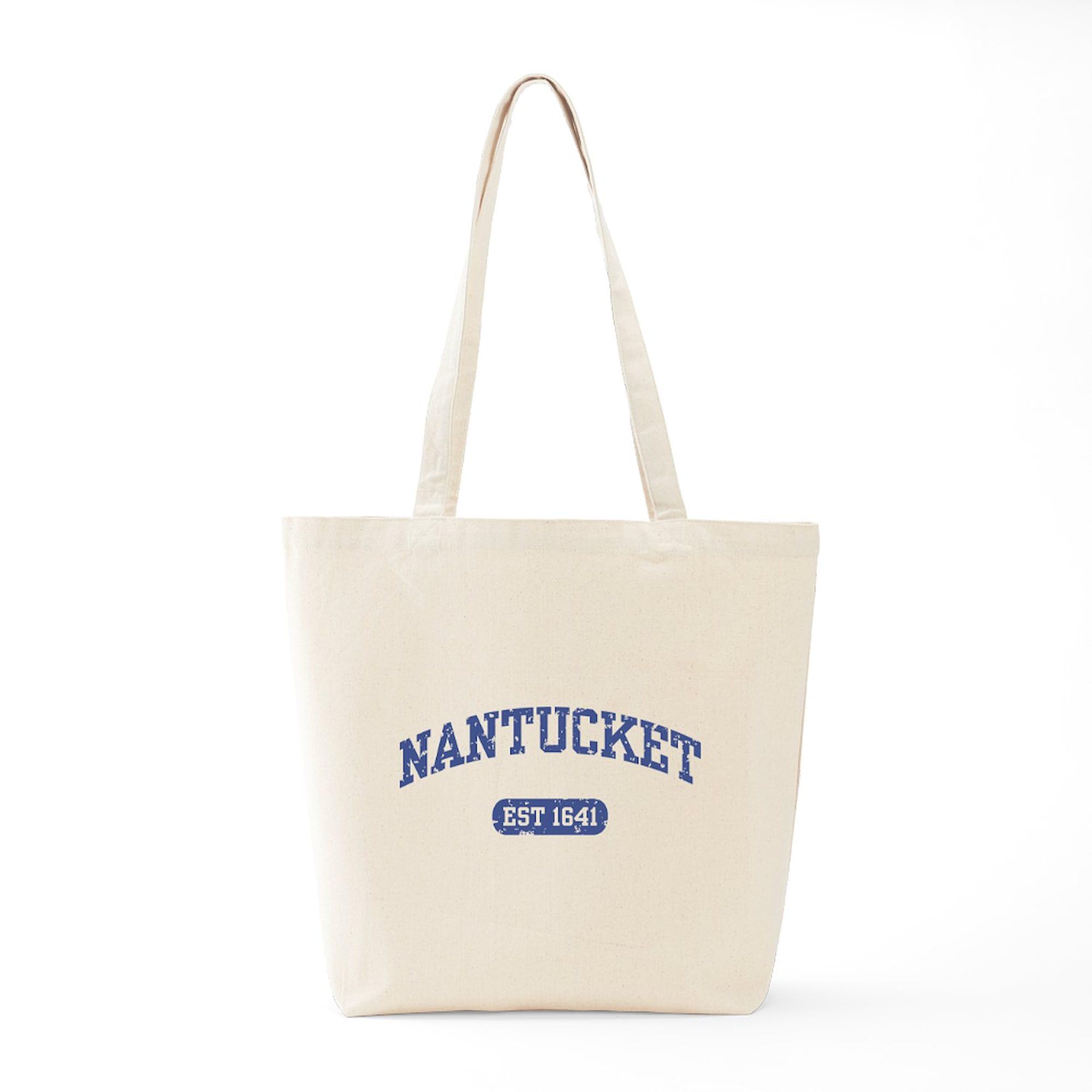 Nantucket EST 1641 Natural Canvas Tote Bag - Reusable Shopping Bag for Groceries, Beach & Daily Use | Eco-Friendly & Durable