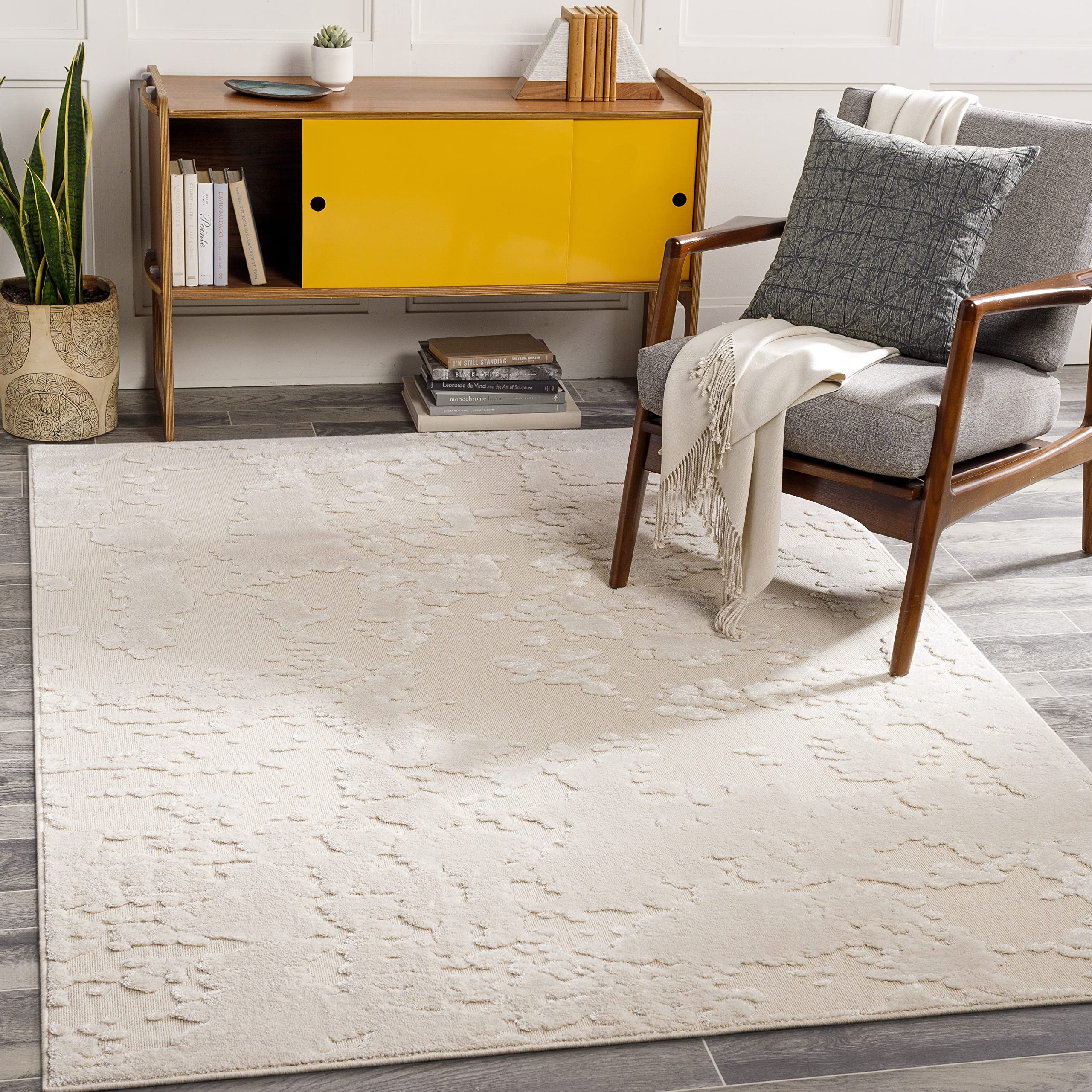Mark&Day Modern Cream Area Rug 4x6 Feet - Soft Non-Slip La Crosse Design for Living Room, Bedroom, Kitchen - Perfect for Home Decor & Cozy Spaces (3'11