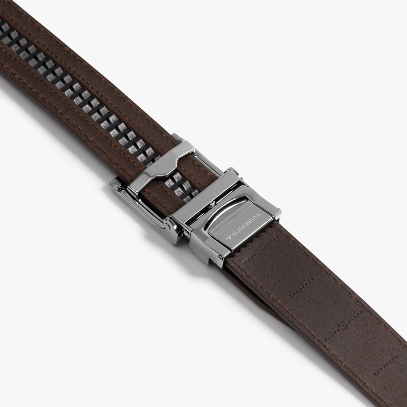 Premium Full Grain Leather Belt for Men - Genuine Brown Leather with Custom Square Buckle - Durable & Stylish for Casual, Business & Formal Wear