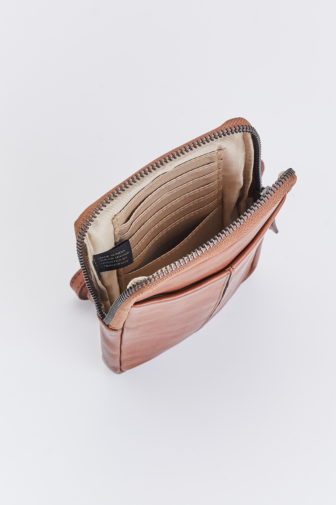 Genuine Leather Crossbody Phone Purse with Zipper Top - Stylish & Secure for Travel, Shopping & Daily Use