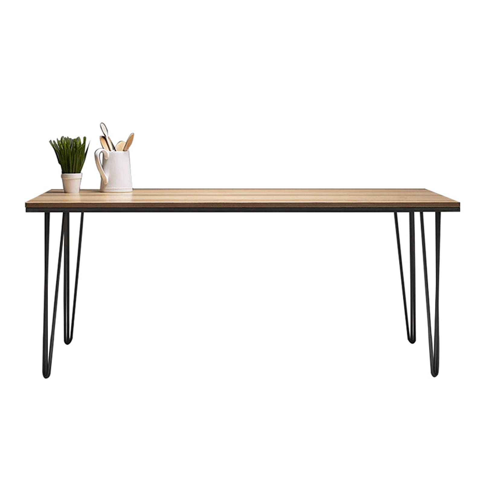 Minimalist Wooden Computer Desk 1.0m - Sturdy Metal Frame Home Office Workstation, 1.1
