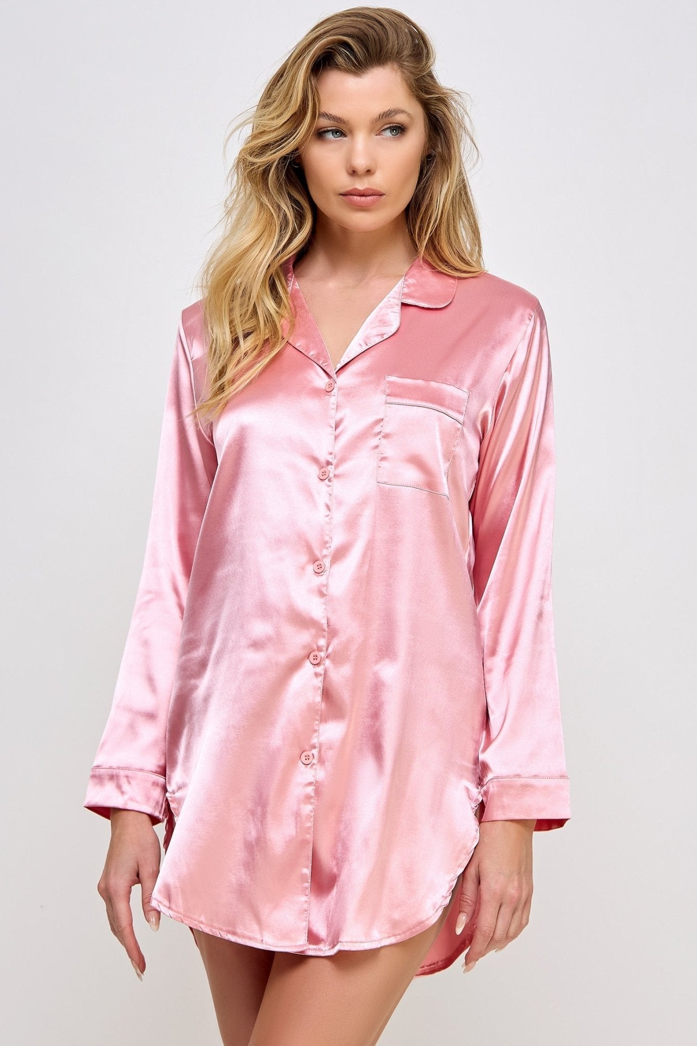 BeWicked Women's Kimberly Satin Sleepshirt BW1788 - Soft & Sexy Nightwear for Comfortable Sleep & Lounge Wear