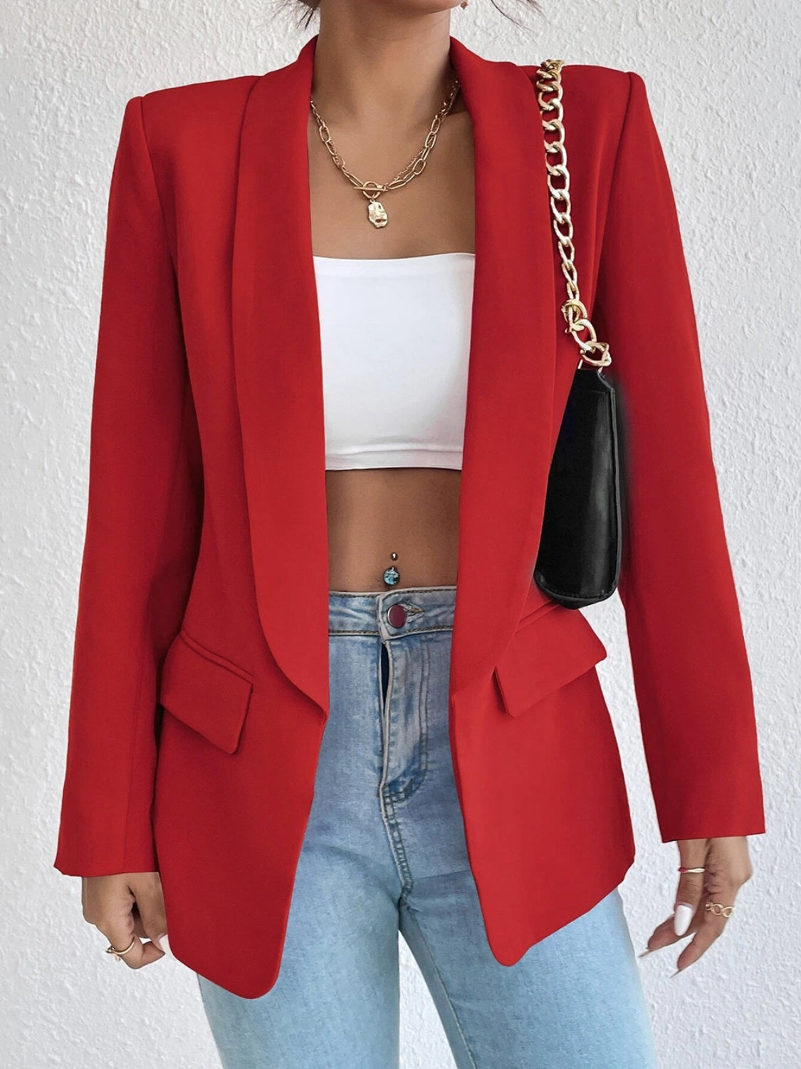 Elegant Shawl Collar Long Sleeve Blazer for Women - Stylish Office & Evening Wear - Perfect for Business Meetings, Cocktail Parties & Formal Events