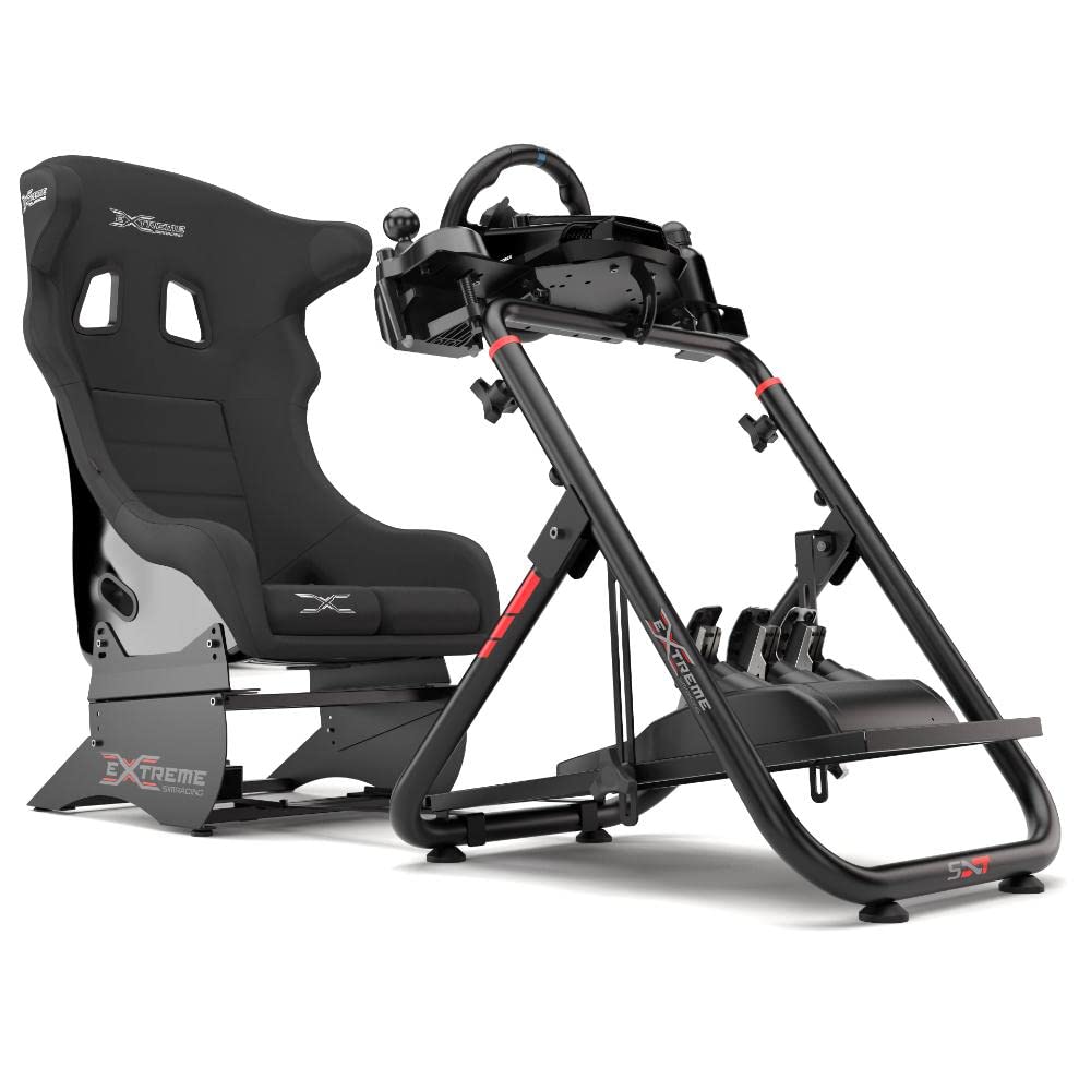 Extreme Sim Racing Wheel Stand Cockpit SXT V2 - Heavy Duty Foldable Racing Simulator Stand for Logitech G25/G27/G29/G920, Thrustmaster & Fanatec Wheels | Perfect for Home Gaming, Professional Esports & Racing Enthusiasts