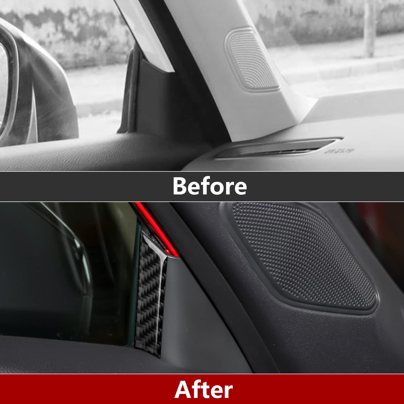 2022-2023 Honda Civic 11th Gen Carbon Fiber A-Pillar Decals - Interior Car Door Window Decorative Stickers | Upgrade Your Ride's Style for Sedan & Coupe Models
