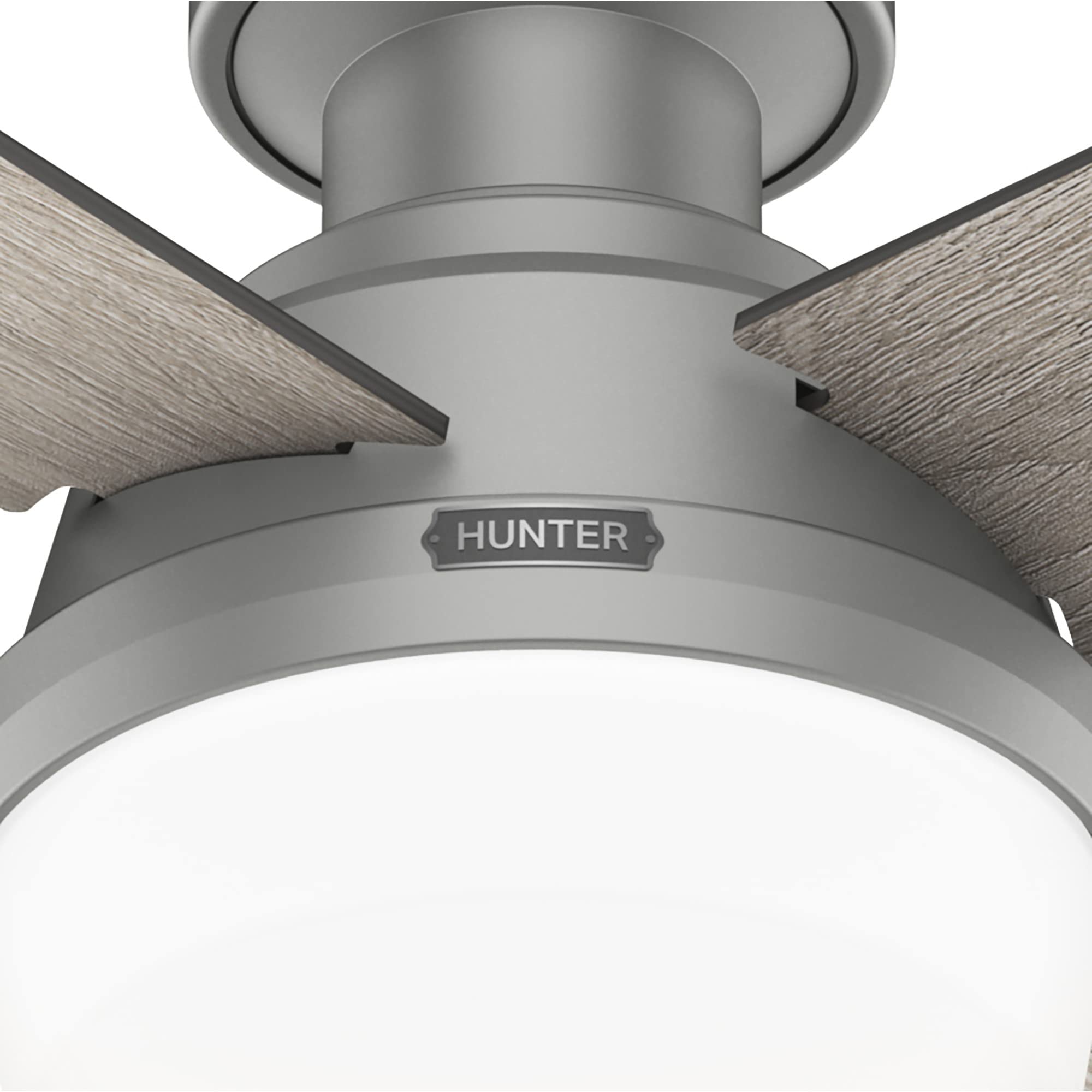 Hunter Fan Company 51736 Dempsey 52-Inch Indoor/Outdoor Ceiling Fan with LED Light Kit, Brushed Nickel Finish - Perfect for Living Room, Bedroom, Patio & Covered Porch