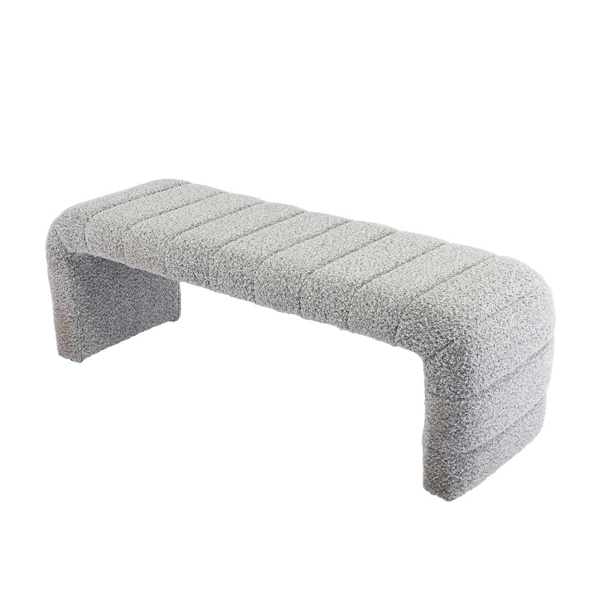 Blake Boucle Bench - Modern Upholstered Accent Bench with Soft Fabric for Living Room, Bedroom, or Entryway - Stylish and Comfortable Seating Solution