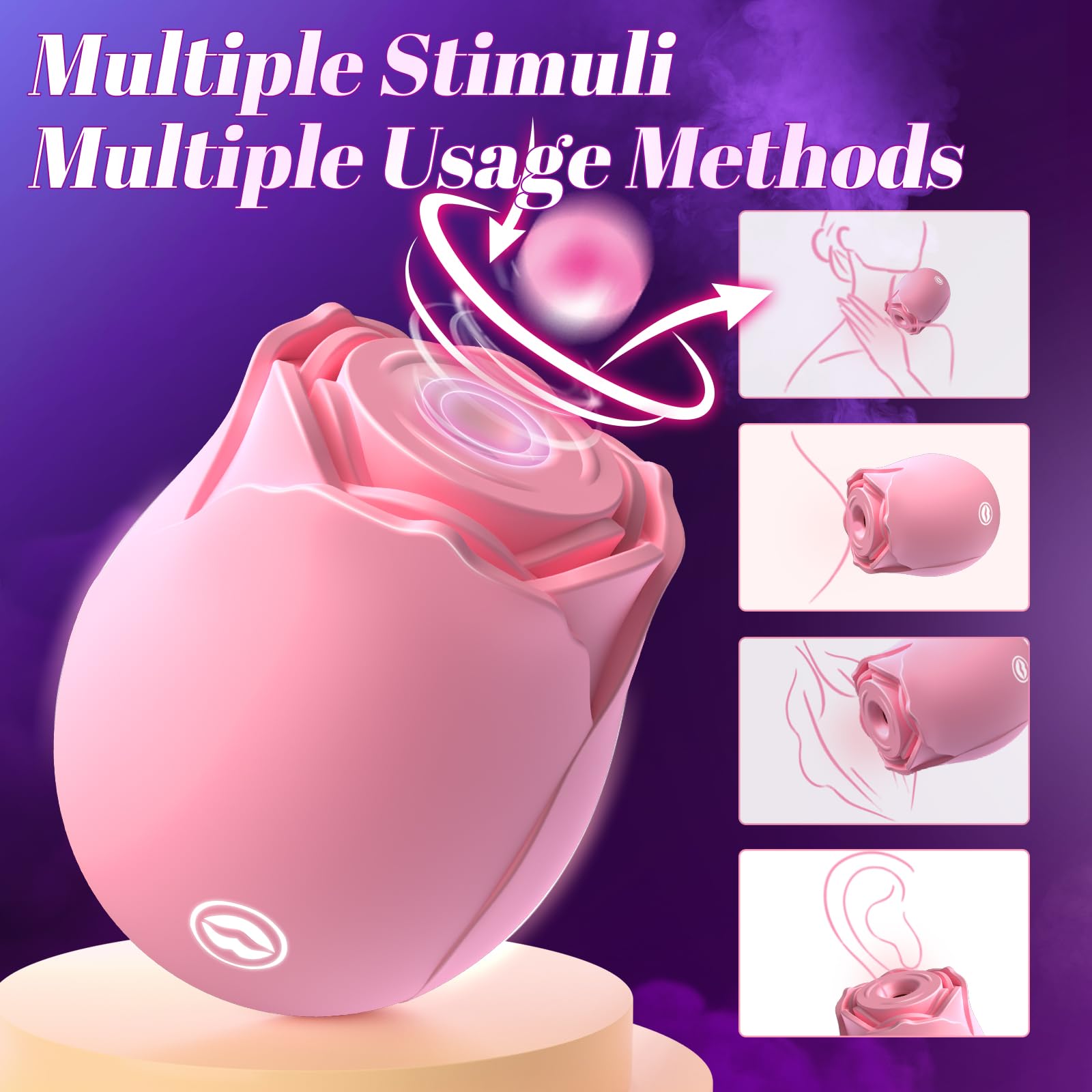 Lolitree Rechargeable Clitoral Stimulator - 10 Vibration Modes & APP Control, Pink Suction Vibrator for Women's Pleasure, Adult Sex Toy for Couples & Solo Play - Perfect for Bedroom Fun, Romantic Nights & Self-Care Moments