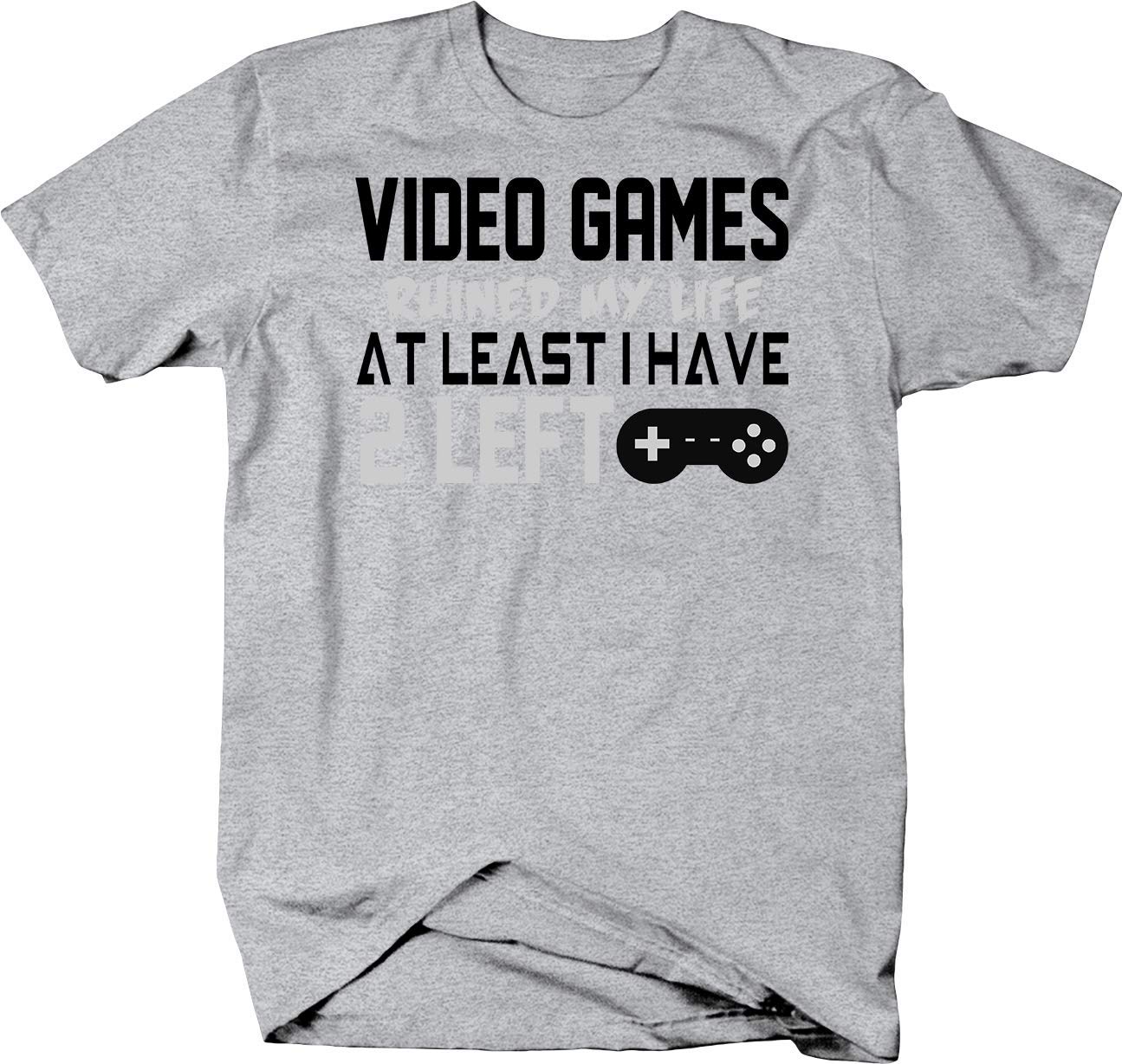 Shirt Video Games Ruined My Life 2 Controllers Gamer Gaming Tee - Perfect for Casual Wear & Gaming Enthusiasts