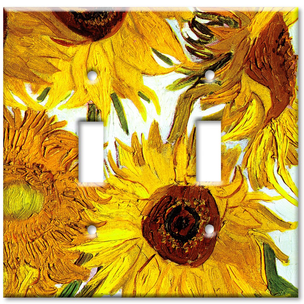 Van Gogh Sunflowers Art Switch Plate - Double Toggle Light Switch Cover - Perfect for Home Decor & Living Room Wall Art
