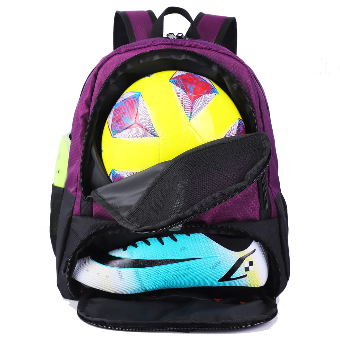 Youth Soccer Backpack - Lightweight Sports Gym Bag for Kids Ages 6+ | Perfect for Soccer, Basketball, Volleyball & Football | Great for School, Training & Travel