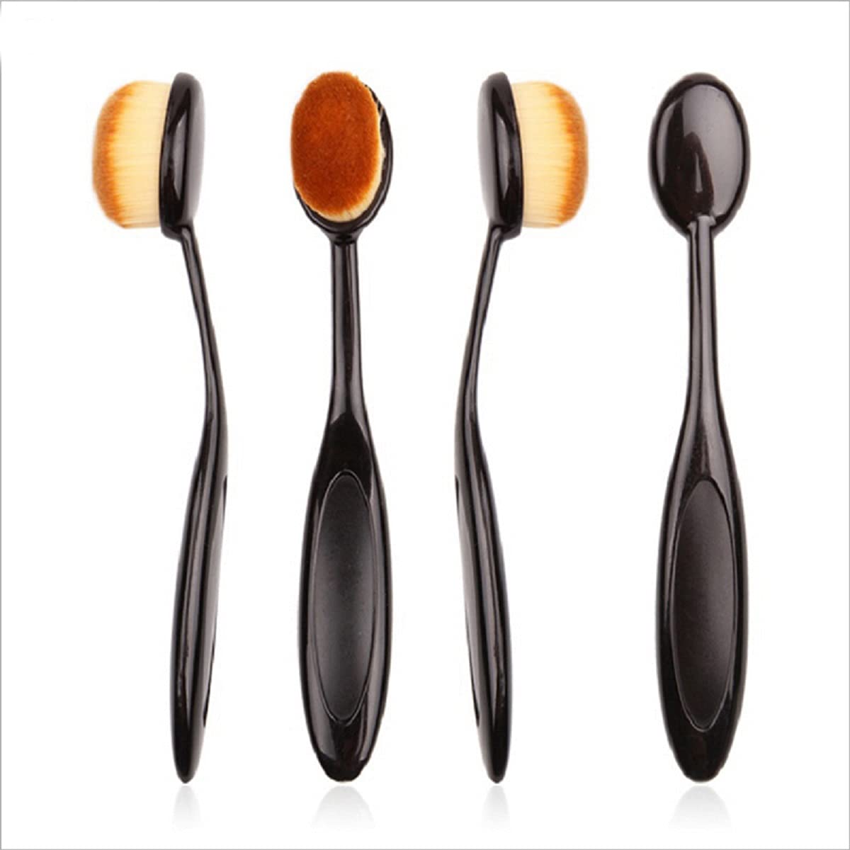 Angelie Professional Oval Flat Face Pack Brush Set of 2 - Premium Makeup Foundation & Mask Applicator for Flawless Skin Care & Spa Treatments