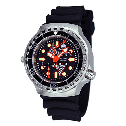 **Tauchmeister T0247 Military Dive Watch - 200M Water Resistant, Scratch-Resistant Mineral Glass, Genuine Leather Strap - Perfect for Scuba Diving, Snorkeling & Outdoor Adventures**