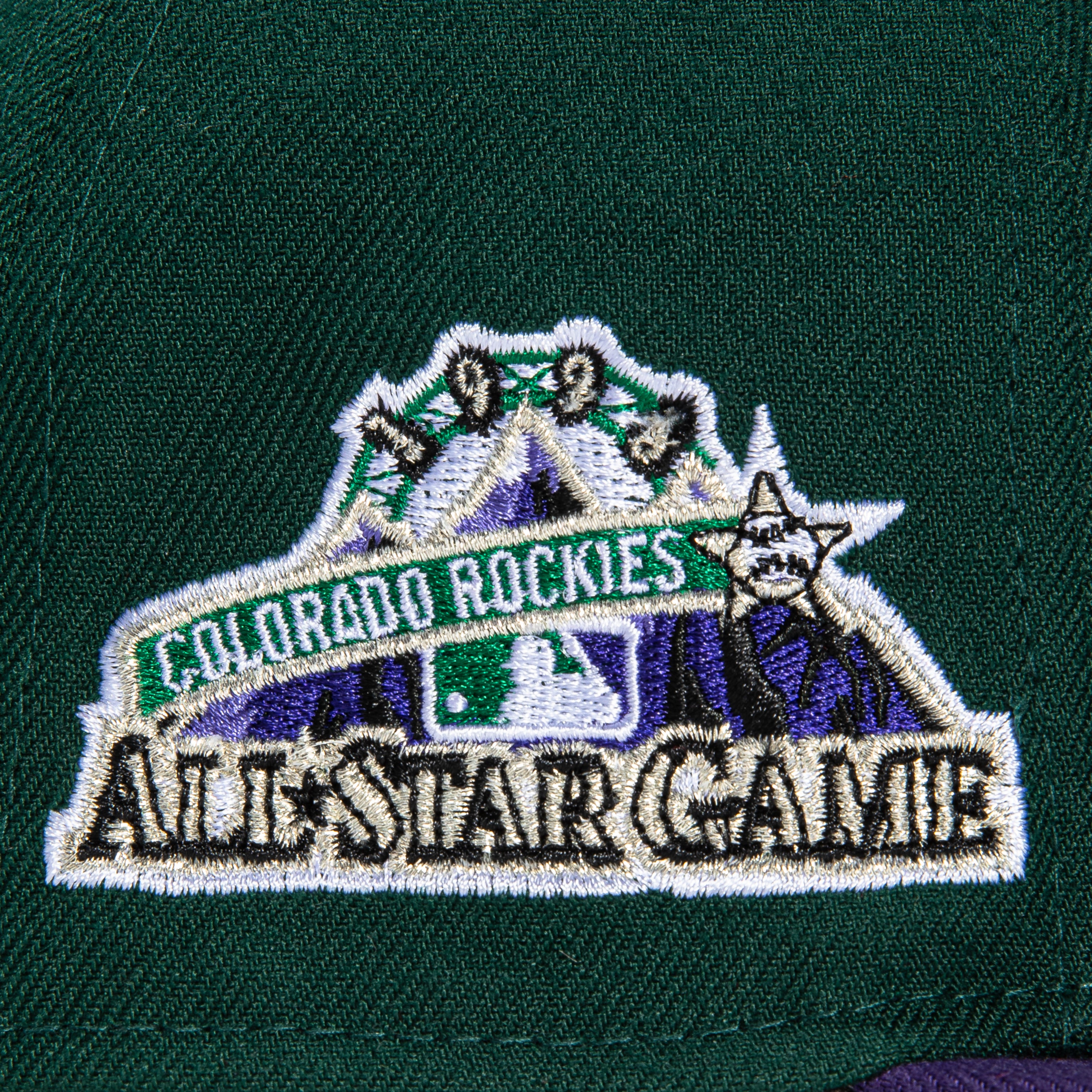 New Era 59Fifty Colorado Rockies 1998 All Star Game Patch Snapback Hat - Green & Purple Baseball Cap for Men & Women - Perfect for MLB Games, Sports Events & Streetwear Fashion