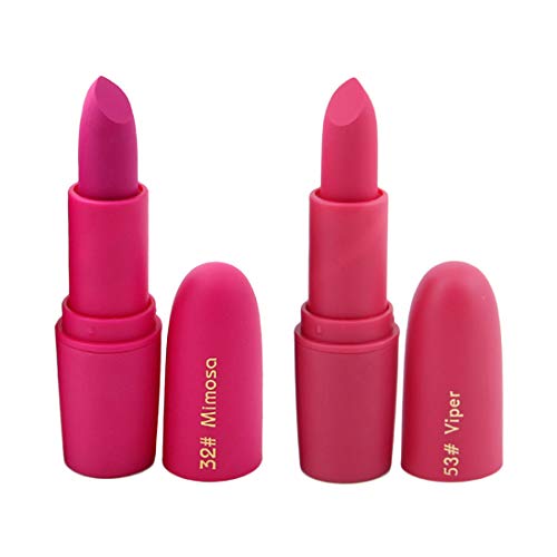 Miss Rose Long Lasting Matte Lipstick - Pink Shade, 6.8g (2 Pack) - Perfect for Everyday Wear, Date Night & Special Occasions