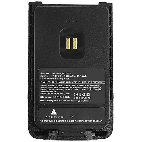 Synergy Digital 2-Way Radio Battery for Hytera BD500 - 1500mAh Li-ion 7.4V High Capacity Replacement Battery Compatible with Hytera BL1506 & BL2018 - Perfect for Security, Construction & Outdoor Communication