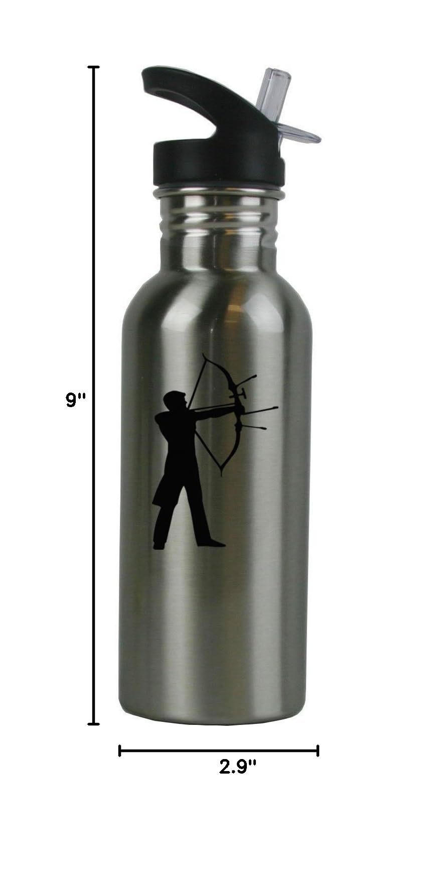 Custom Stainless Steel Archery & Bow Hunting Water Bottle with Straw - 20oz Personalized Sports Bottle for Outdoor Adventures, Hunting Trips & Gym Workouts
