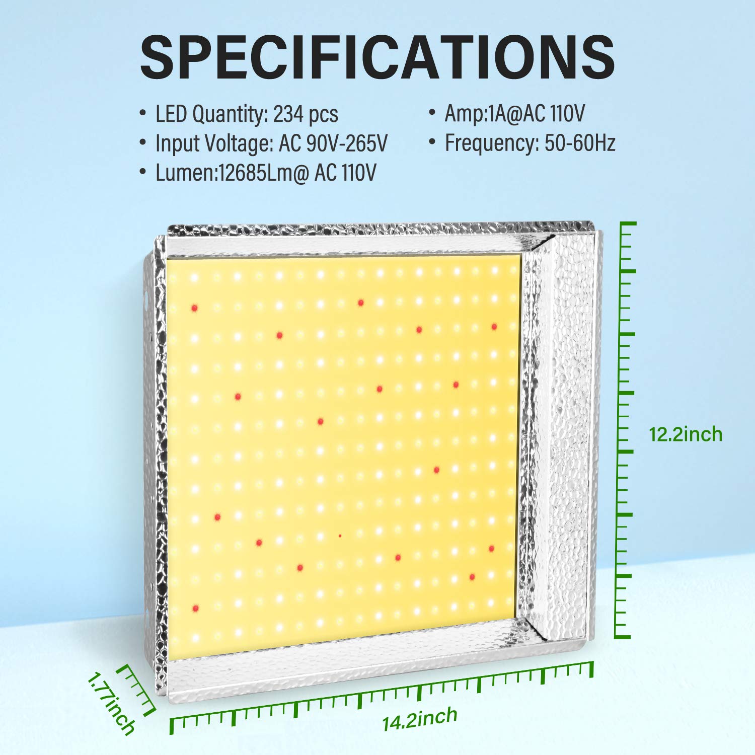 iPower 600W LED Grow Light Full Spectrum - Sunlike Plant Light for Hydroponic Indoor Plants, Seedlings, Veg & Bloom - Greenhouse Grow Lamp with 4x4ft Coverage (Silver) | Perfect for Indoor Gardening, Hydroponics Systems & Greenhouse Cultivation