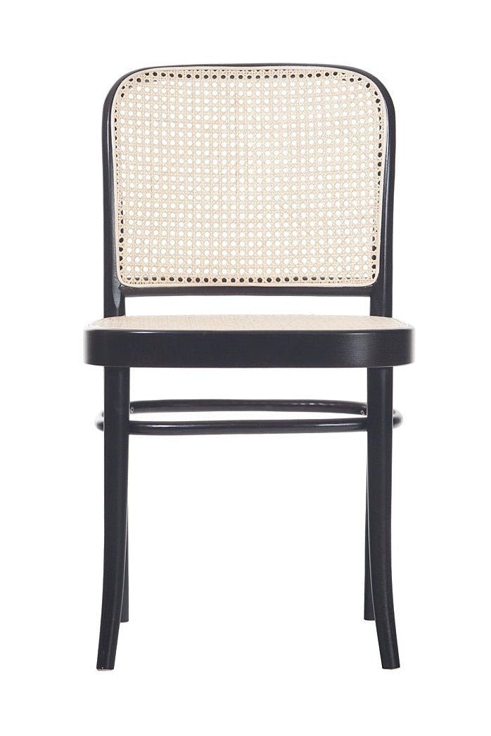 TON No. 811 Bentwood Chair - Black Stained Beech Wood with Woven Cane Seat & Back - Classic Dining Room & Cafe Furniture for Home & Commercial Use