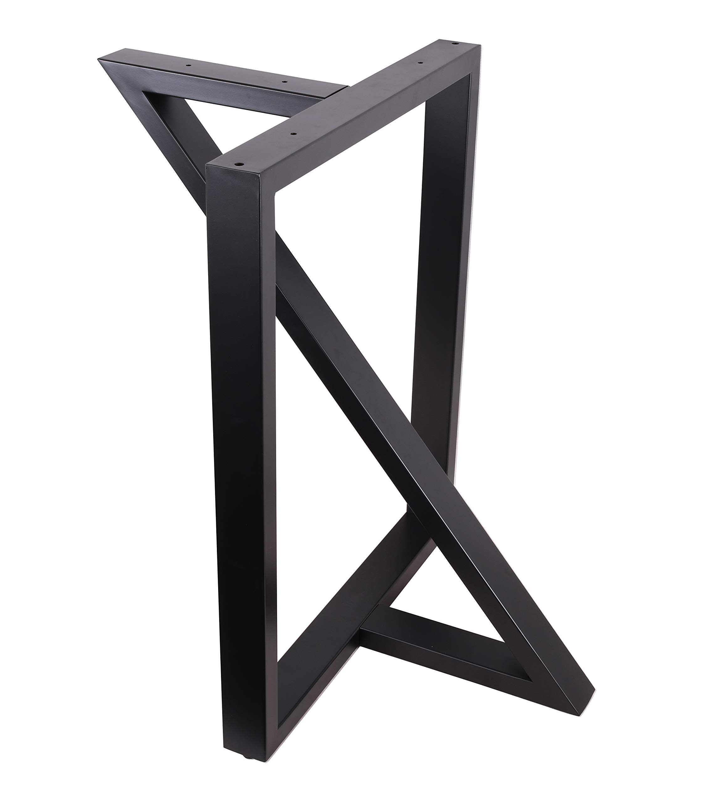 2 Pack Black Z-Shaped Steel Table Legs - Heavy Duty Industrial Style for Dining Tables, Office Desks, Kitchen Islands & Computer Workstations - Durable & Sturdy Metal Legs Set of 2