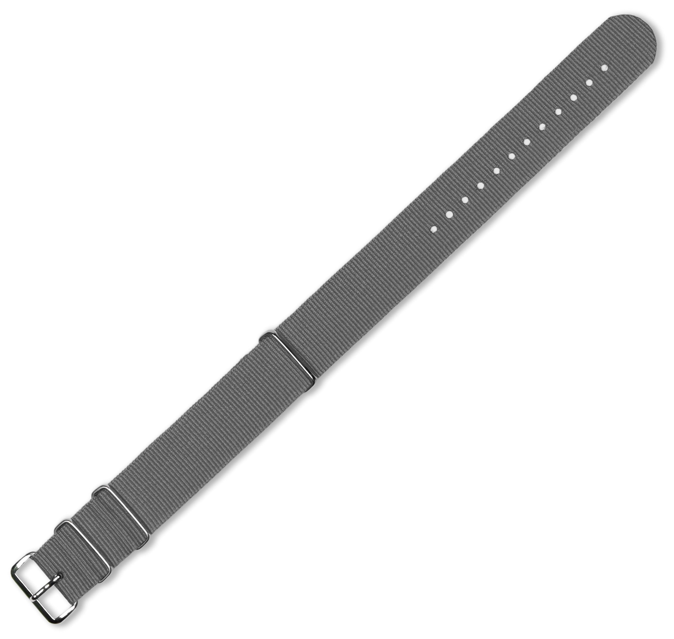 22mm Military-Grade Ballistic Nylon Watch Band - Durable Grey NATO Strap for G-Shock, Casio, Seiko & Outdoor Watches - Perfect for Hiking, Camping & Tactical Use