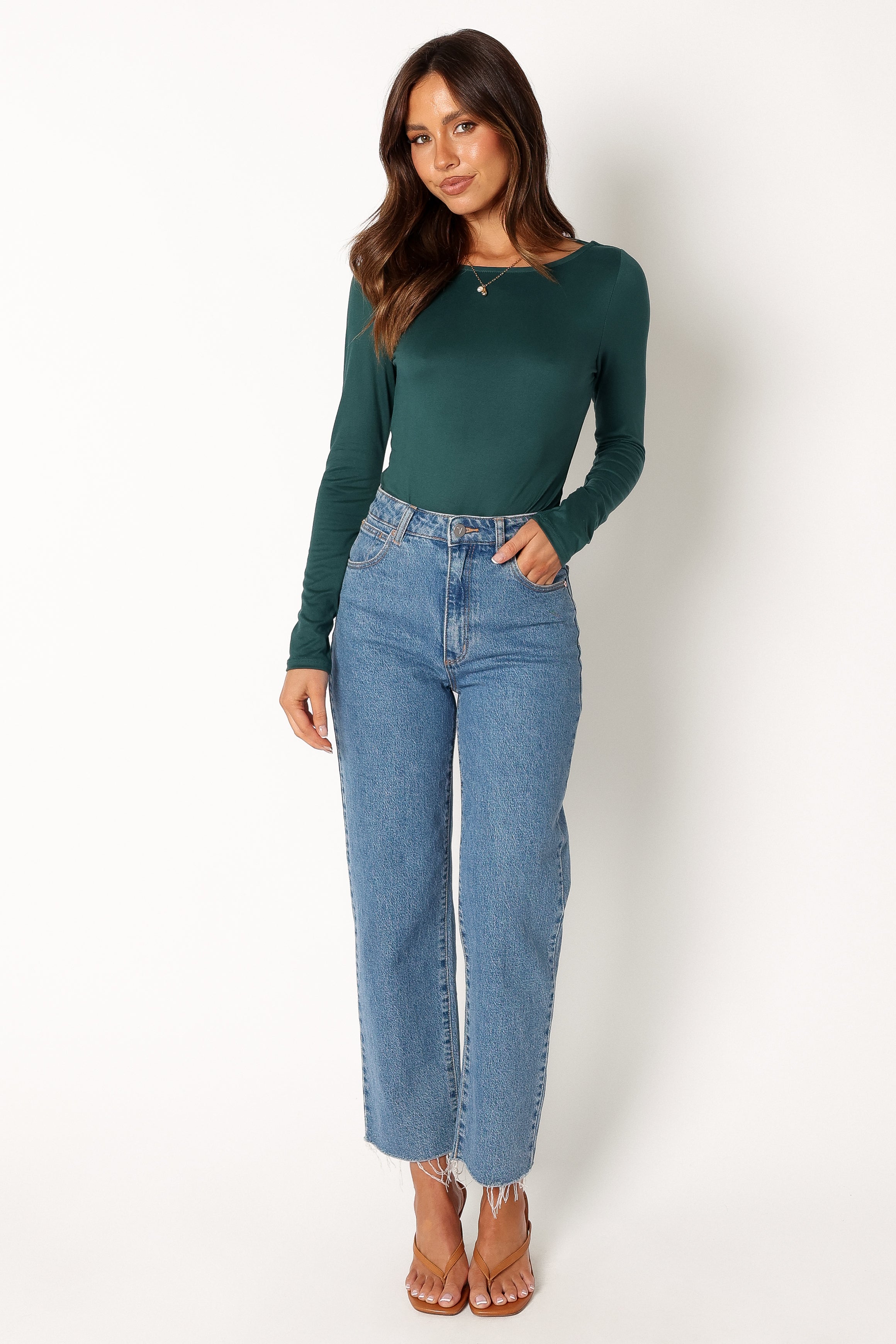 Albie Cowl Back Bodysuit for Women - Soft Stretchy Hunter Green Bodysuit Top - Perfect for Layering, Date Night & Casual Outfits