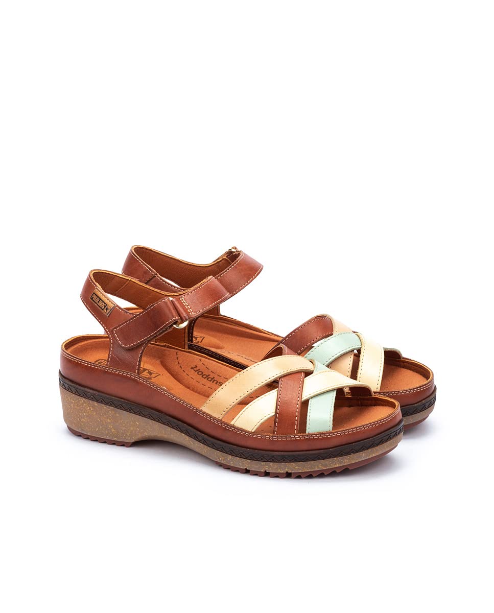 PIKOLINOS Women's Leather Wedge Sandals - Granada Style Comfortable Slip-On for Summer, Beach & Casual Outings