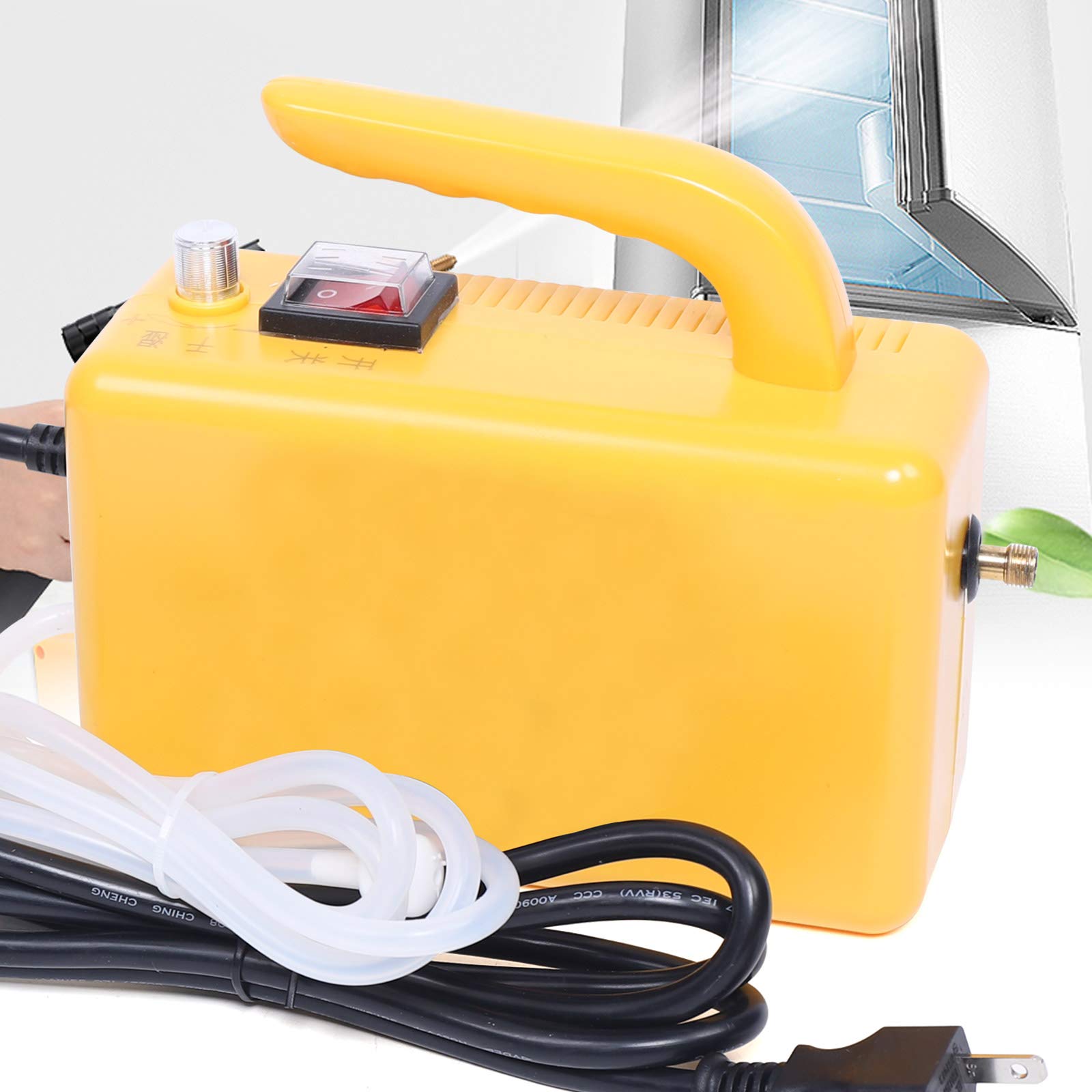 Portable Electric Steam Cleaner 1600W High Pressure Handheld Steamer with 110V Mobile Steam Generator - Compact 7.48x3.15x4.72 Inch for Home Cleaning, Car Detailing & Sanitizing Surfaces (Yellow)