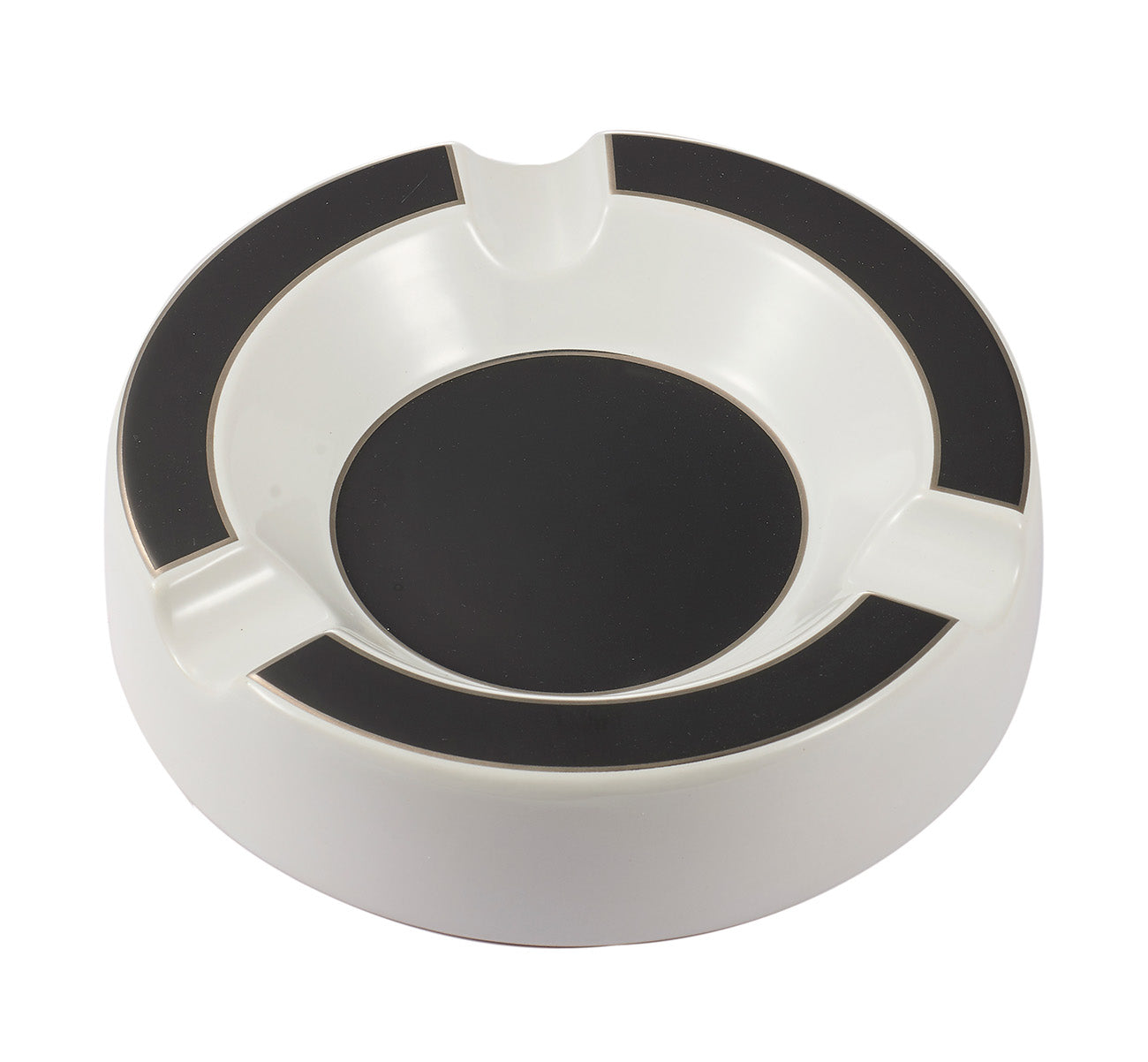 Visol Beatrix Circular Ceramic Cigar Ashtray - Premium White Porcelain Cigar Tray for Indoor & Outdoor Smoking - Perfect for Cigar Lounges, Patios, and Man Caves