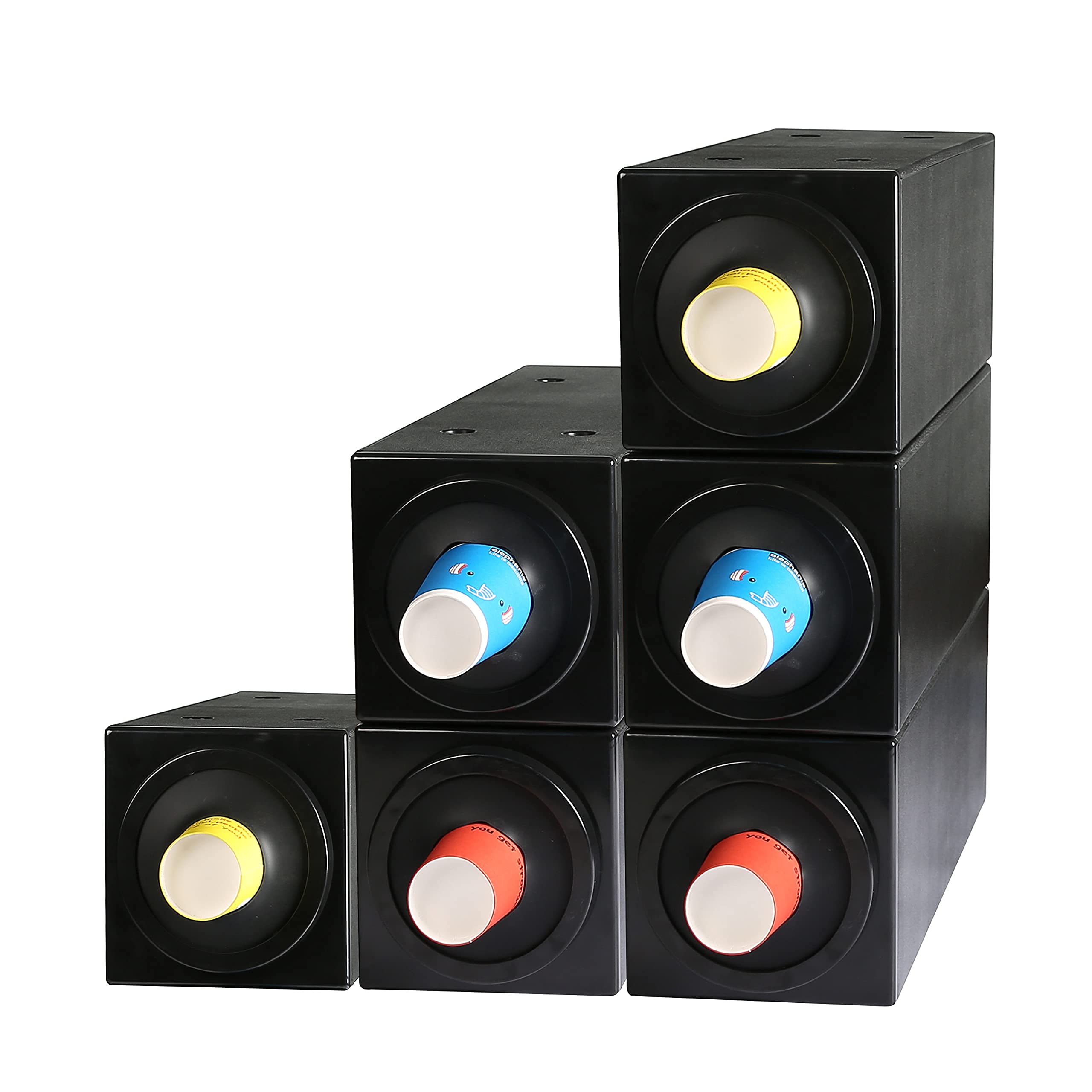 Commercial Cup Holder & Beverage Dispenser - Stackable Countertop Cup Organizer for Coffee Shops, Restaurants & Offices - Black Paper Cup Dispenser (Pack of 1) - Perfect for Organizing Takeout Cups, Coffee Stations & Drink Service Areas