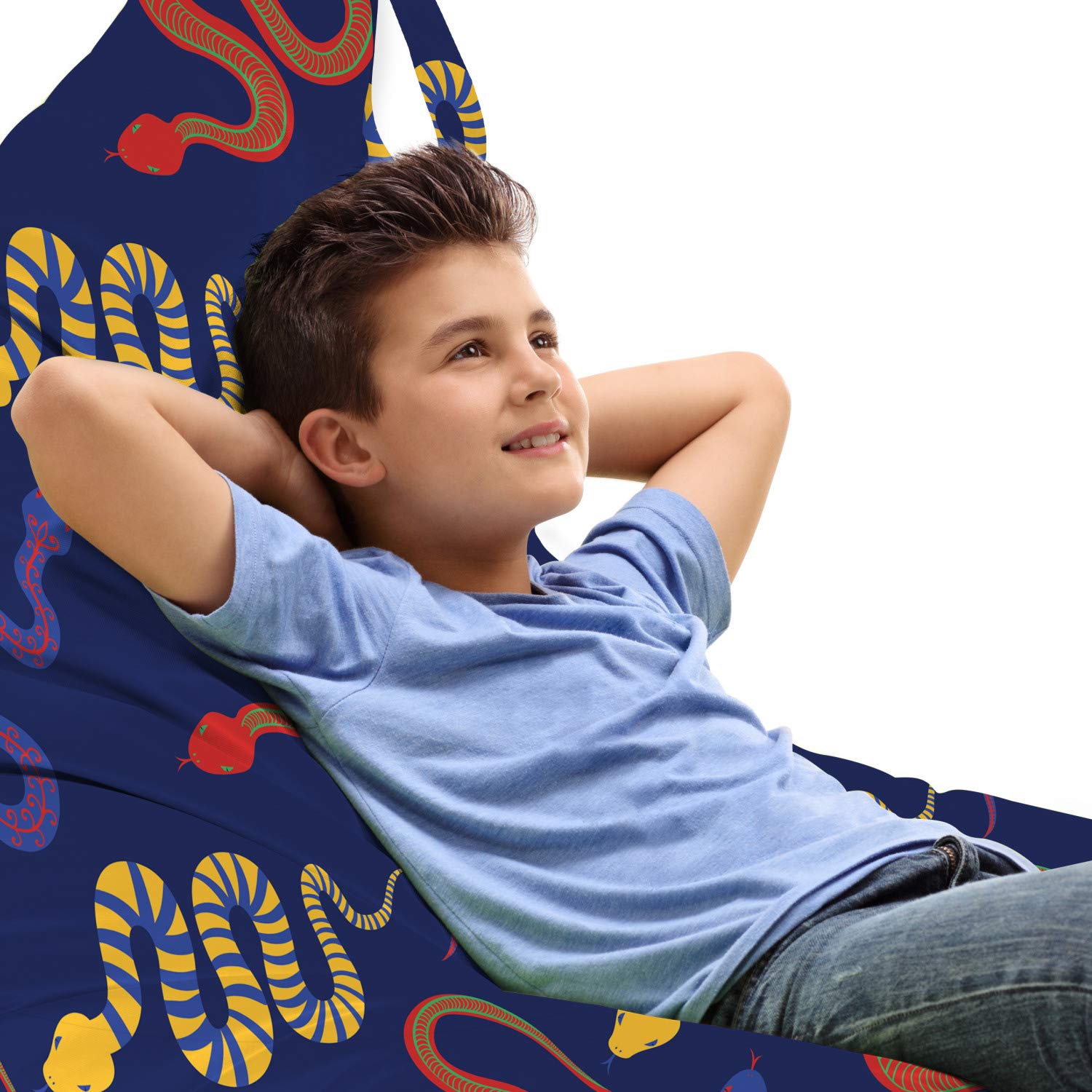 Ambesonne Snake Lounger Chair Bag - Large Capacity Storage with Handle - Dark Lavender Multicolor - Perfect for Camping, Beach, Picnics & Outdoor Adventures